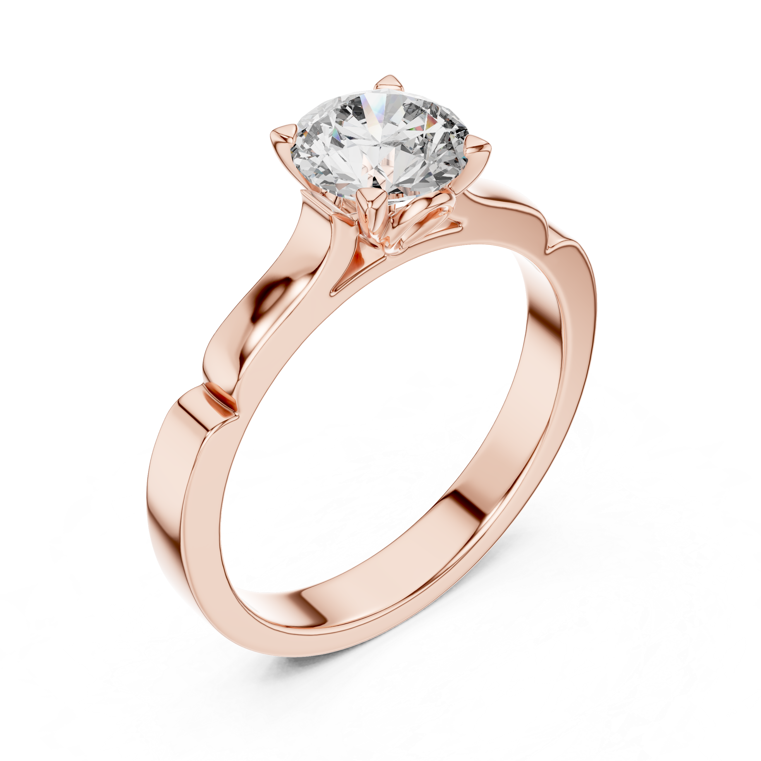 Round Lab Grown Diamond Solitaire Engagement Ring