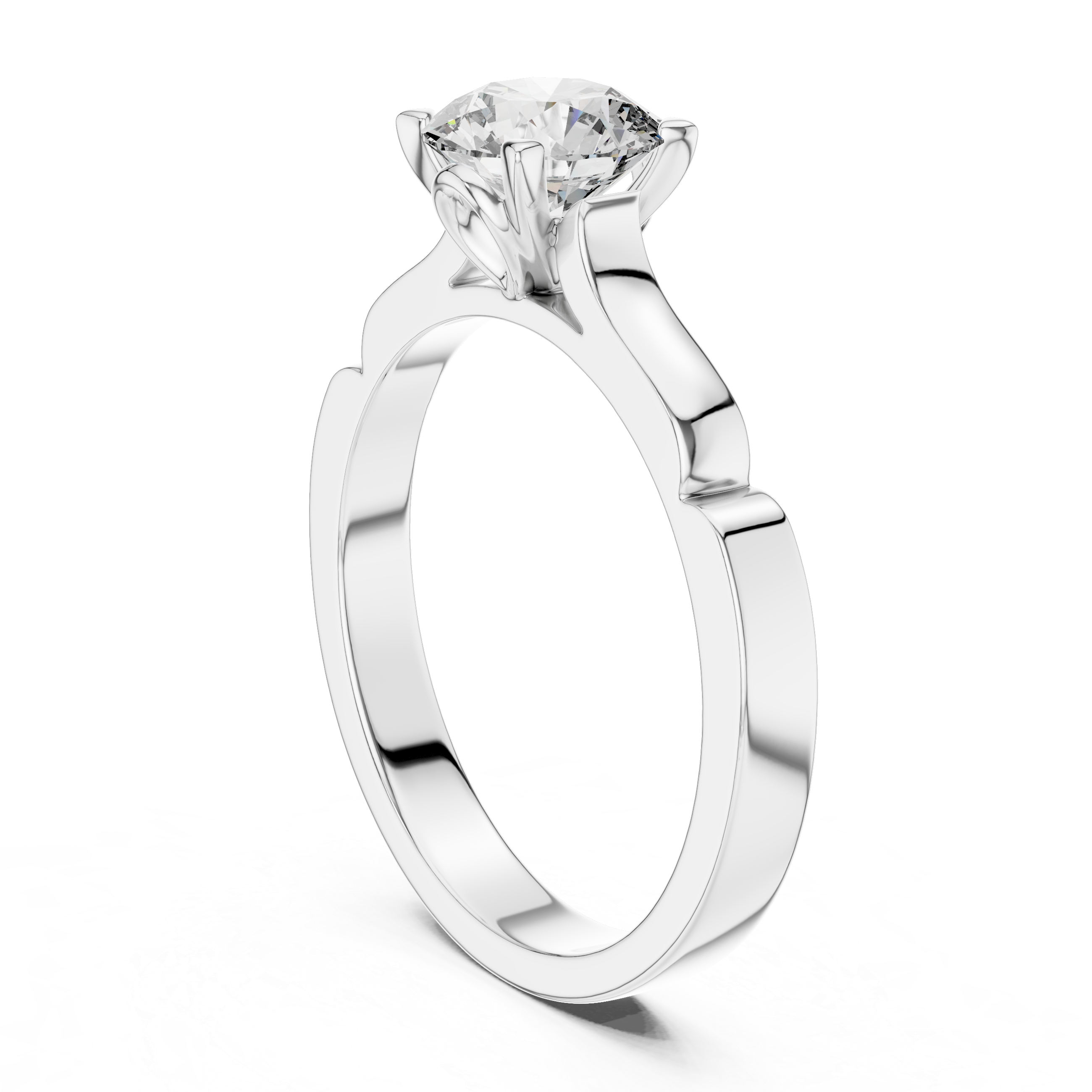 Round Lab Grown Diamond Solitaire Engagement Ring