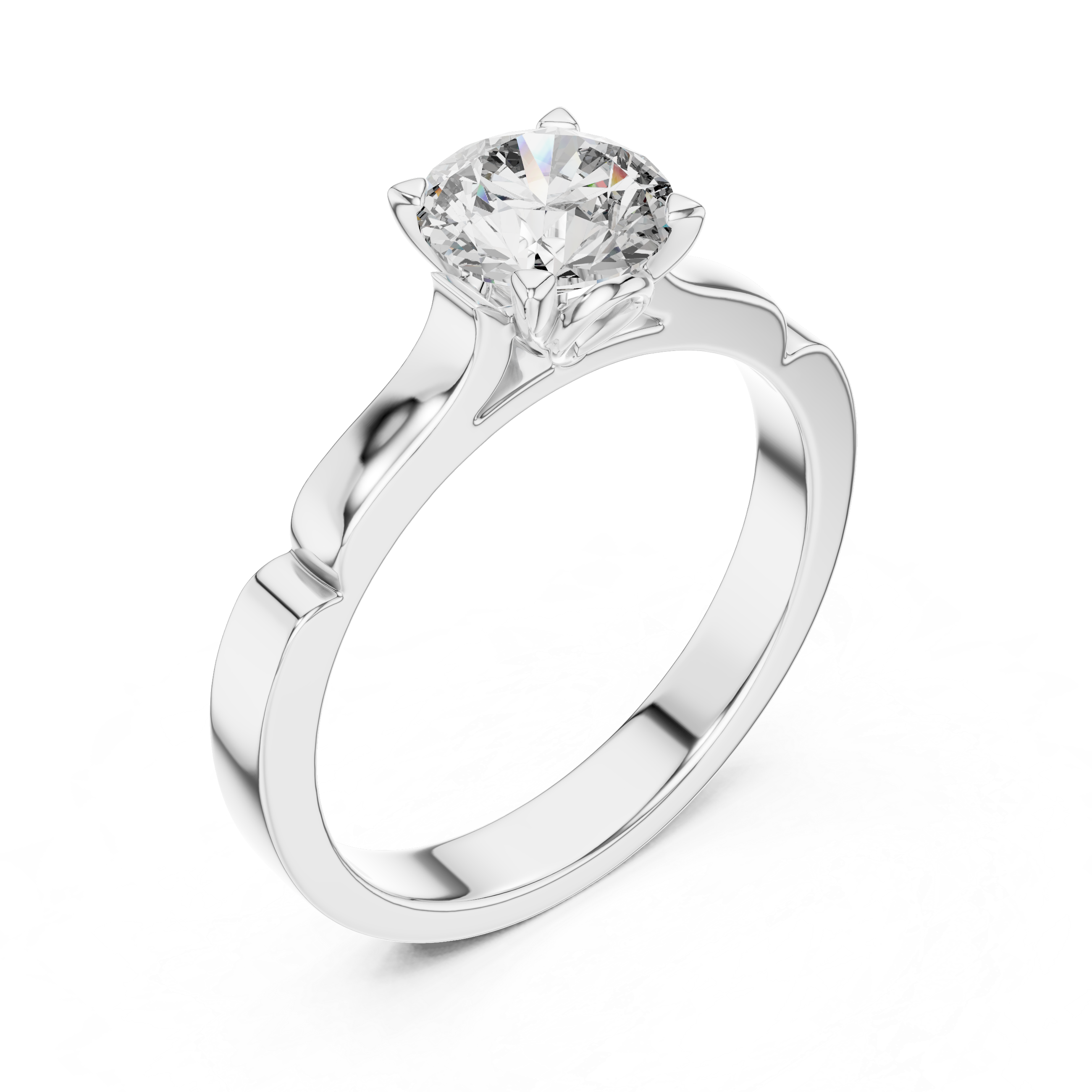 Round Lab Grown Diamond Solitaire Engagement Ring