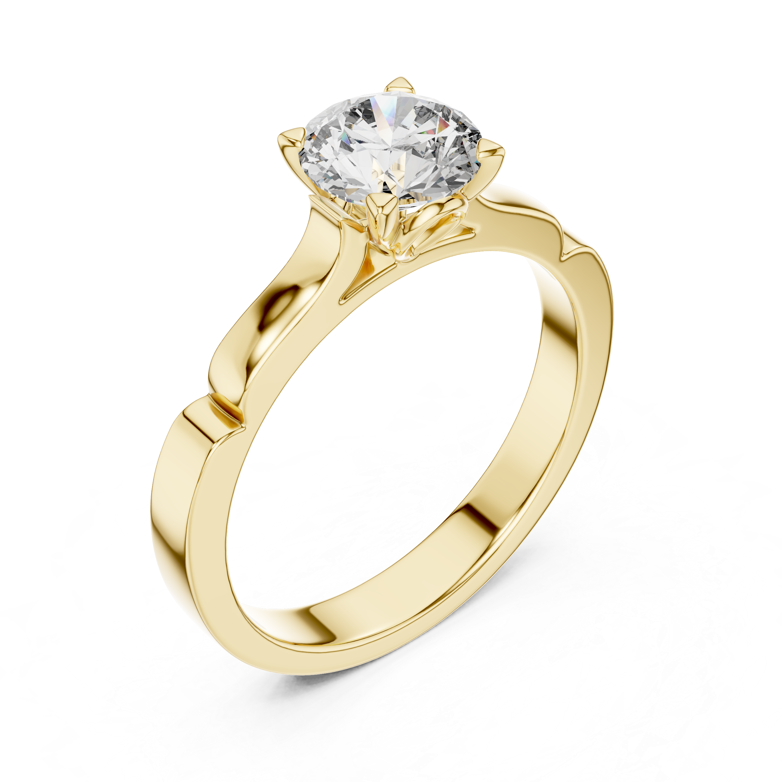 Round Lab Grown Diamond Solitaire Engagement Ring
