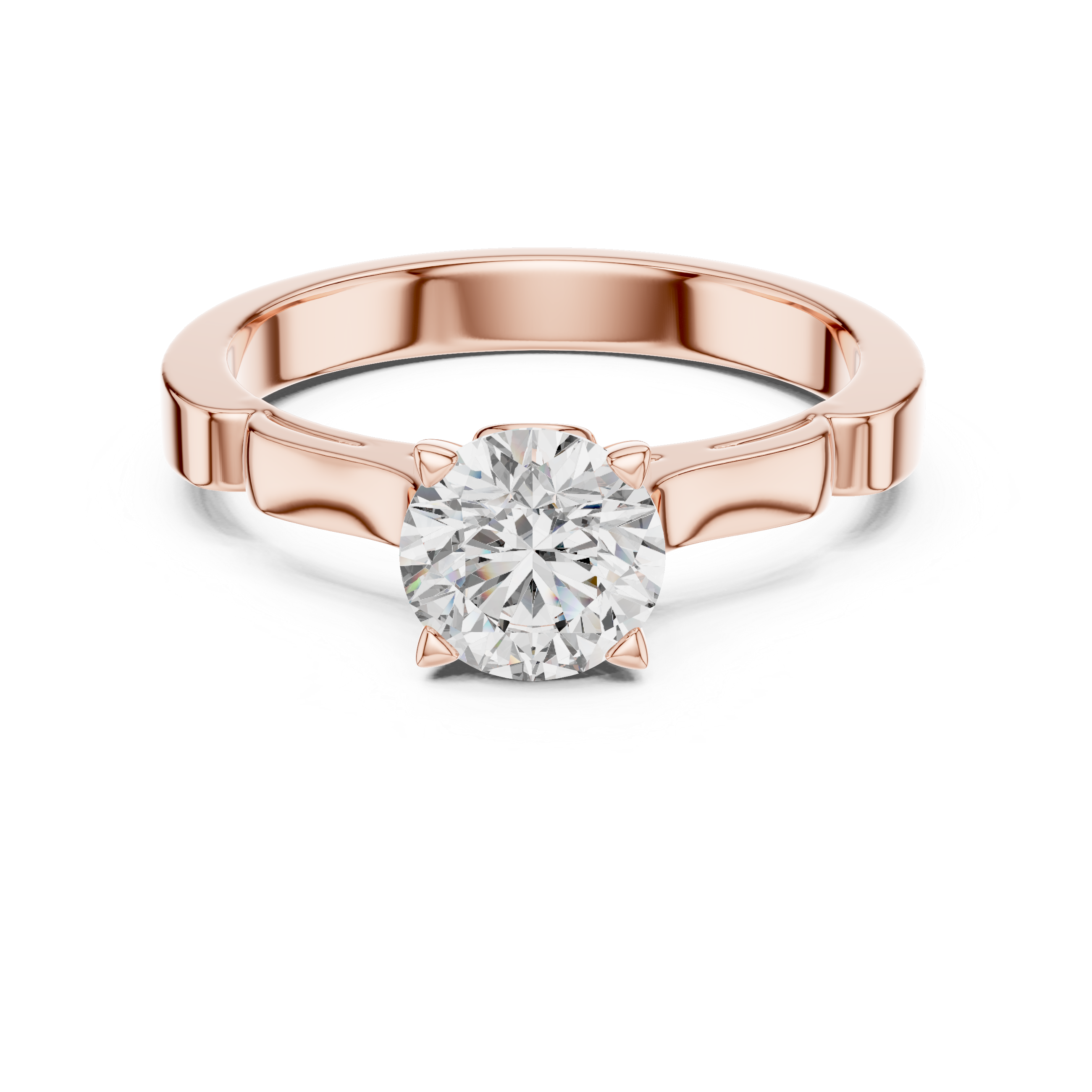 Round Lab Grown Diamond Solitaire Engagement Ring
