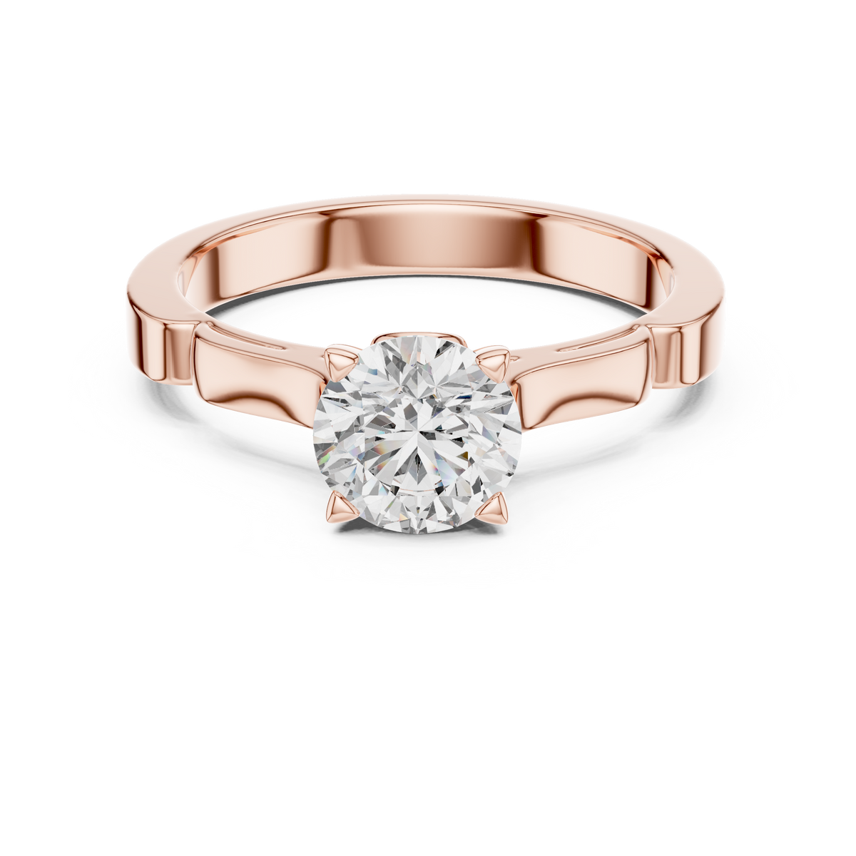 Round Lab Grown Diamond Solitaire Engagement Ring
