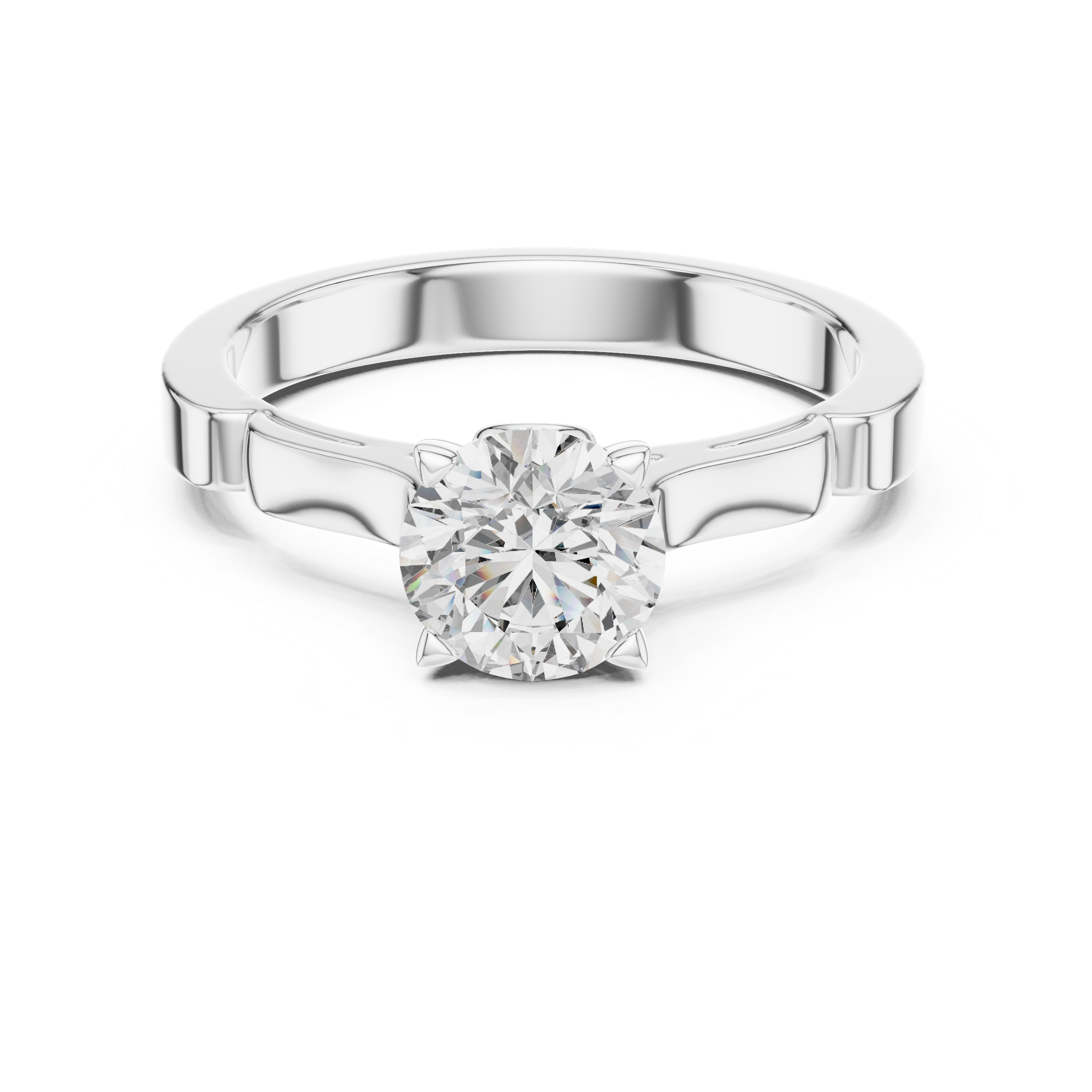 Round Lab Grown Diamond Solitaire Engagement Ring