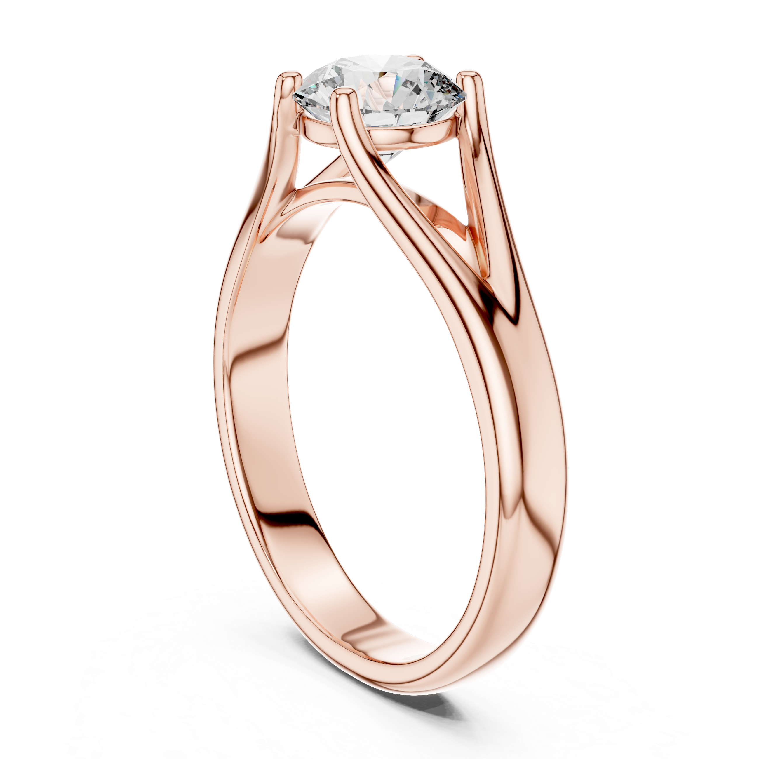 Round Lab Grown Diamond Solitaire Engagement Ring