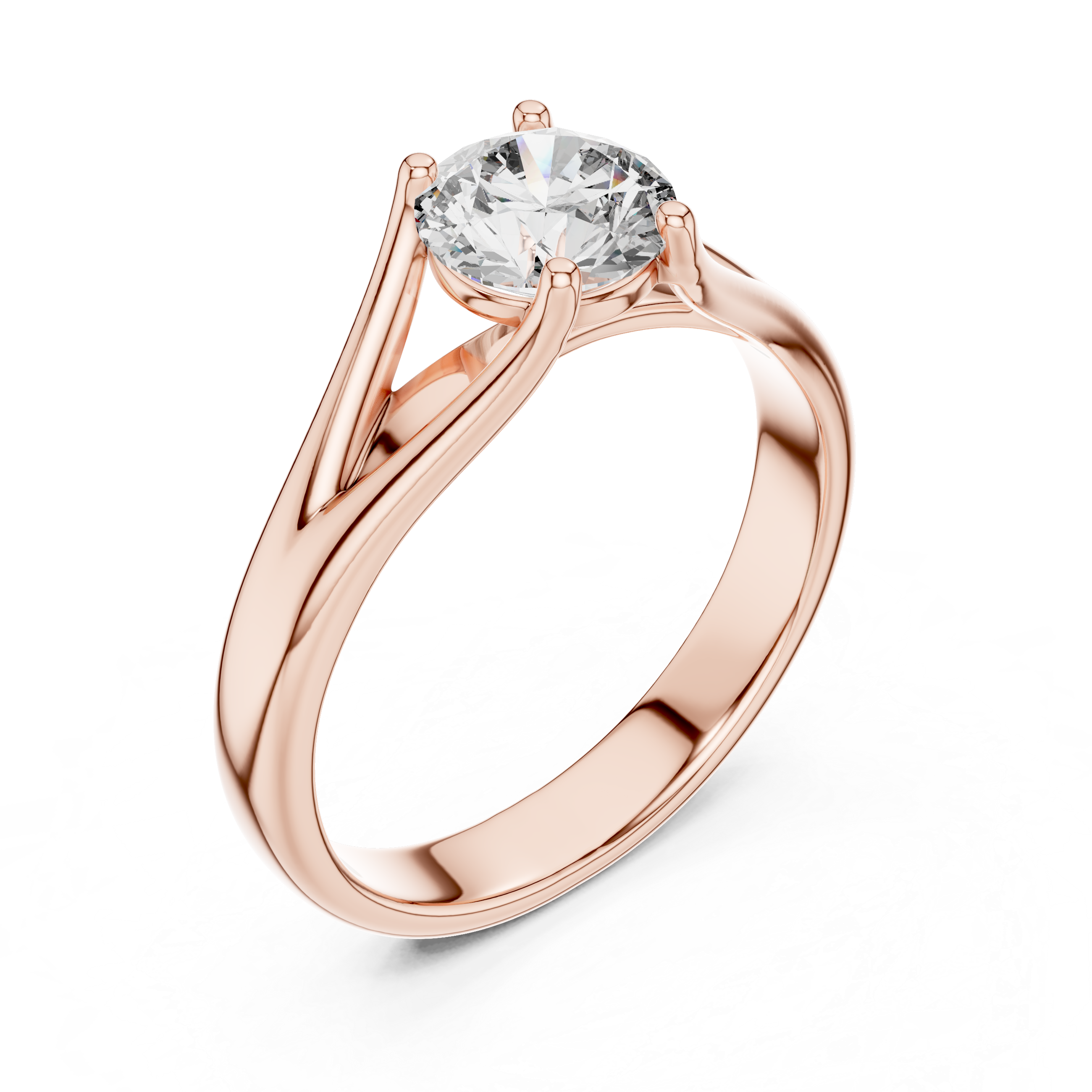 Round Lab Grown Diamond Solitaire Engagement Ring