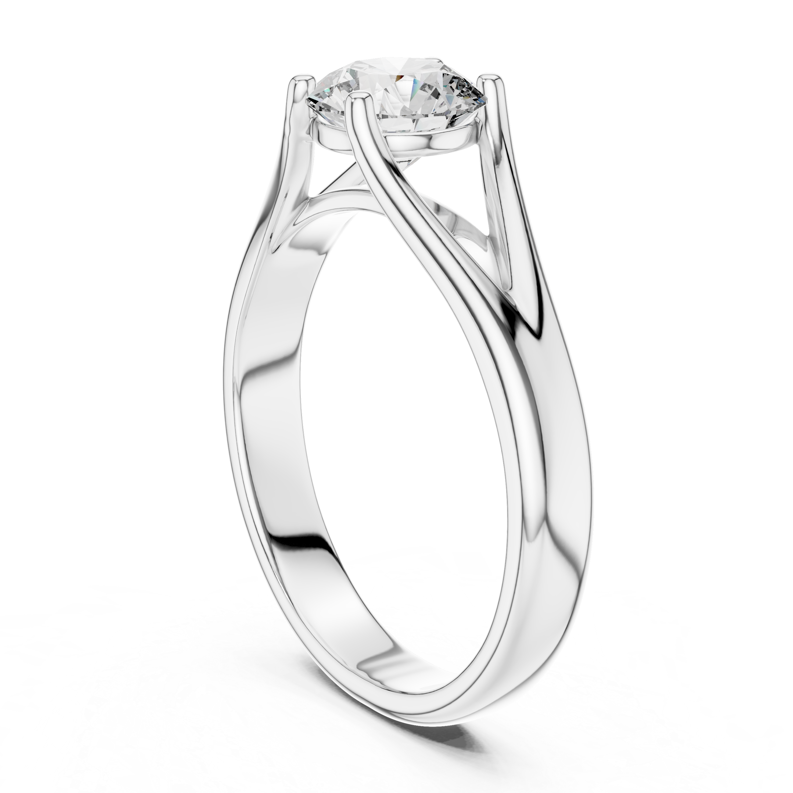 Round Lab Grown Diamond Solitaire Engagement Ring