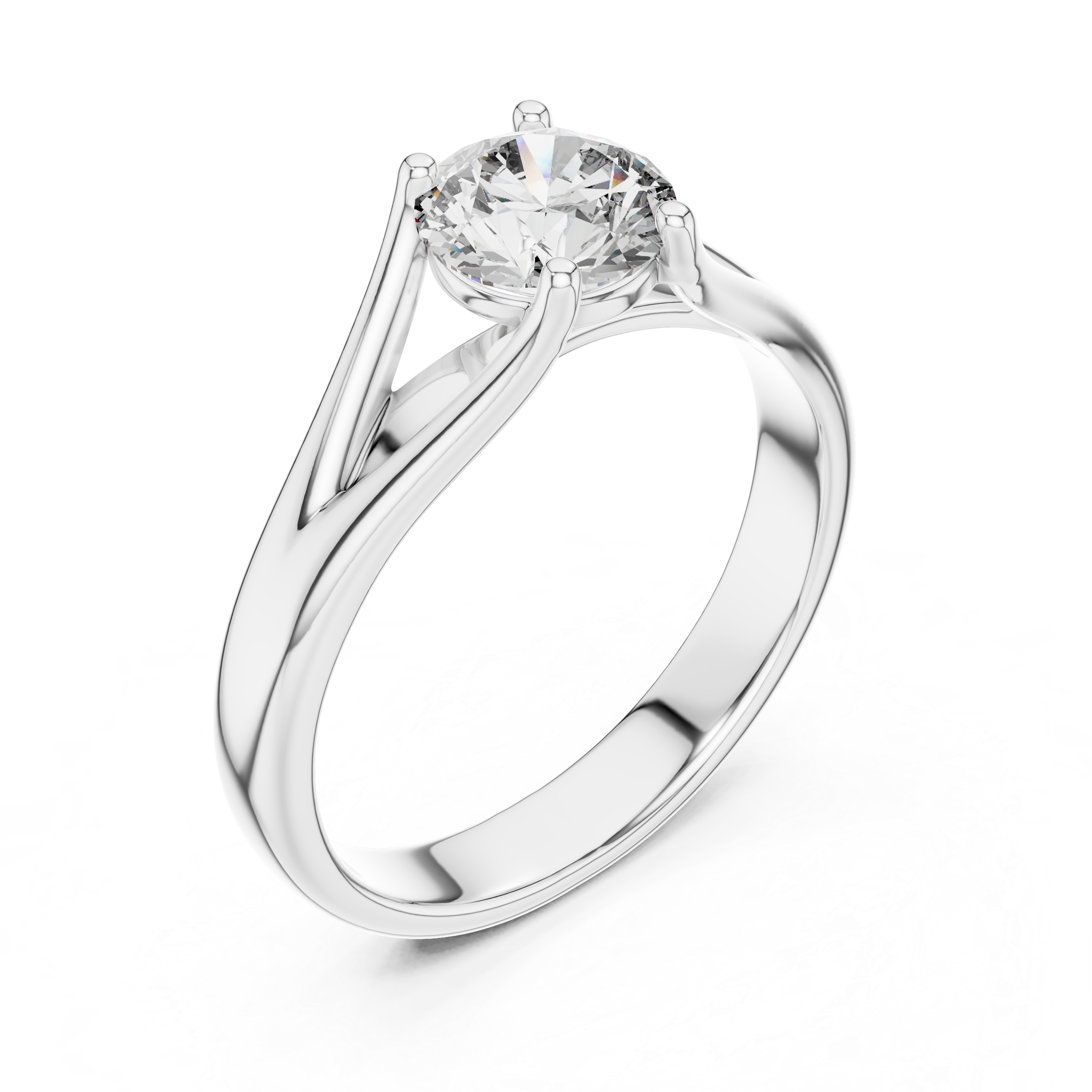 Round Lab Grown Diamond Solitaire Engagement Ring