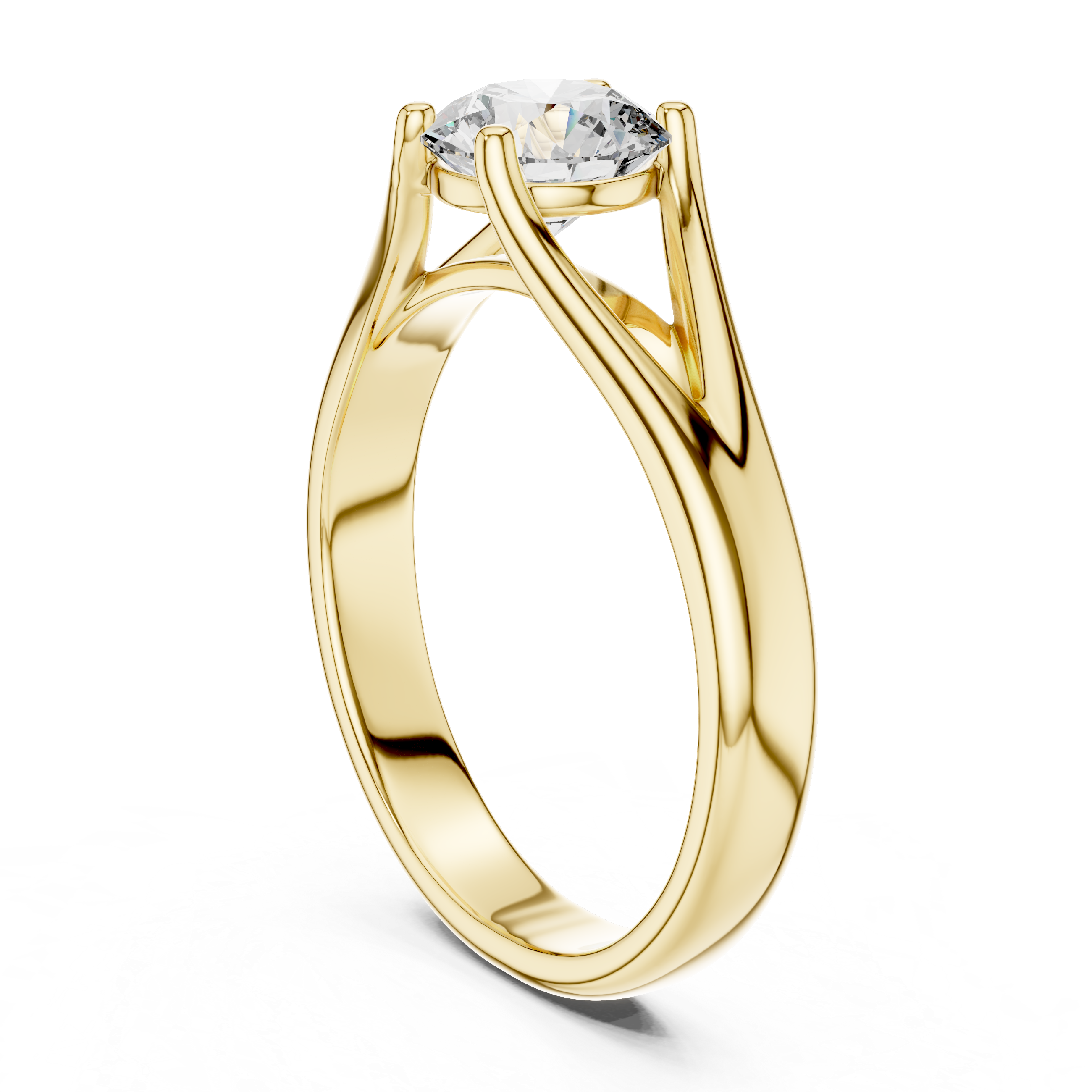 Round Lab Grown Diamond Solitaire Engagement Ring