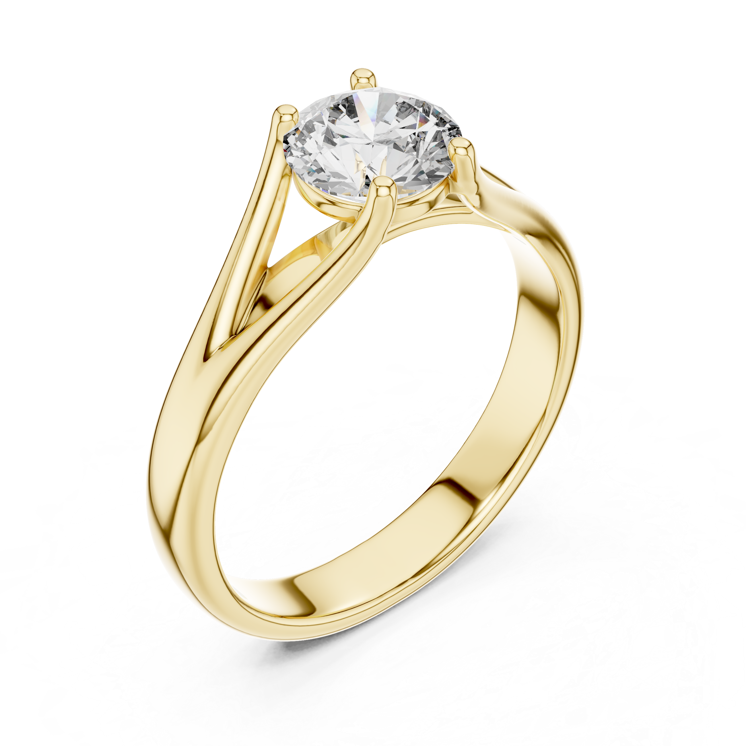 Round Lab Grown Diamond Solitaire Engagement Ring