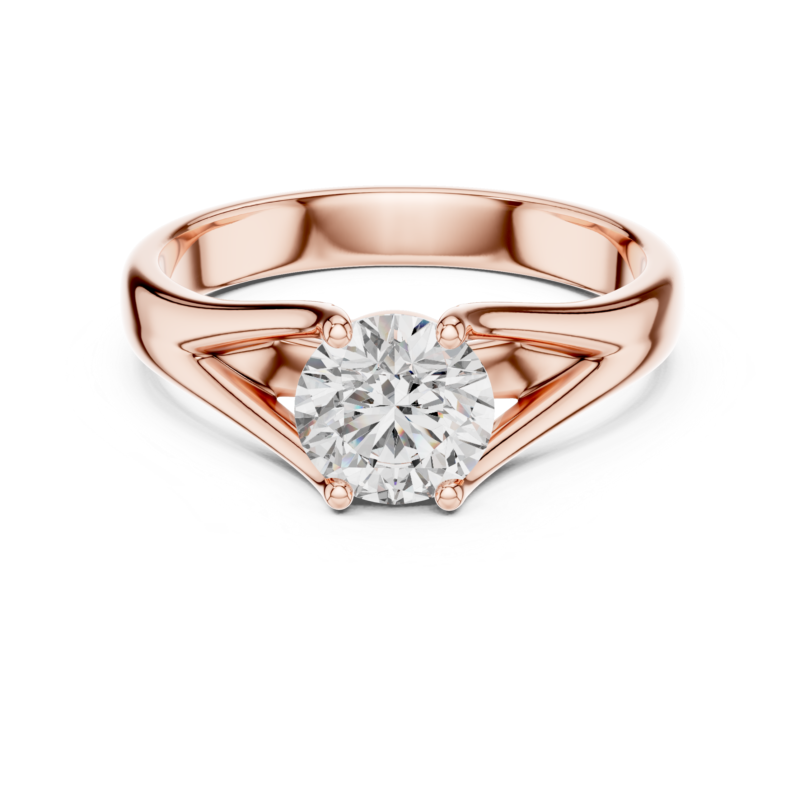 Round Lab Grown Diamond Solitaire Engagement Ring