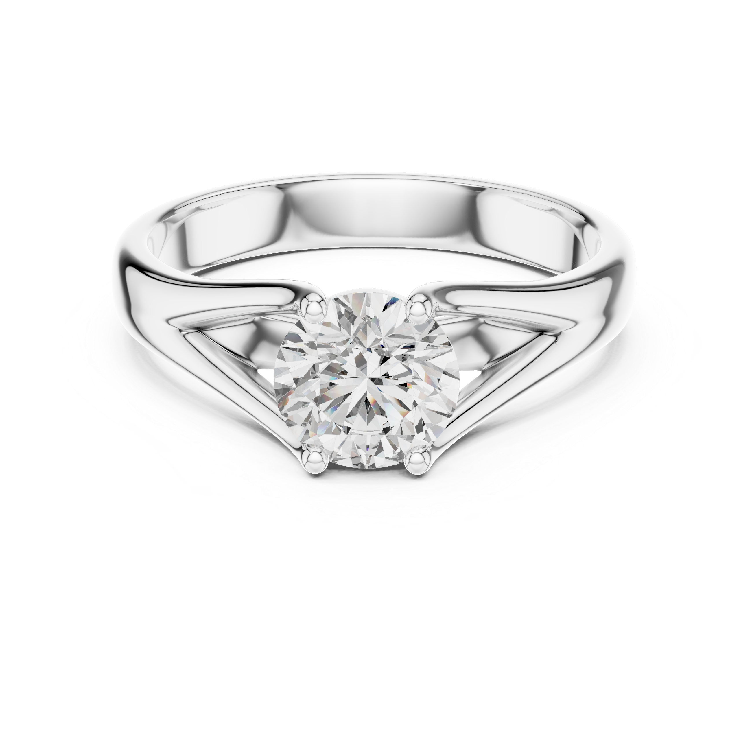 Round Lab Grown Diamond Solitaire Engagement Ring