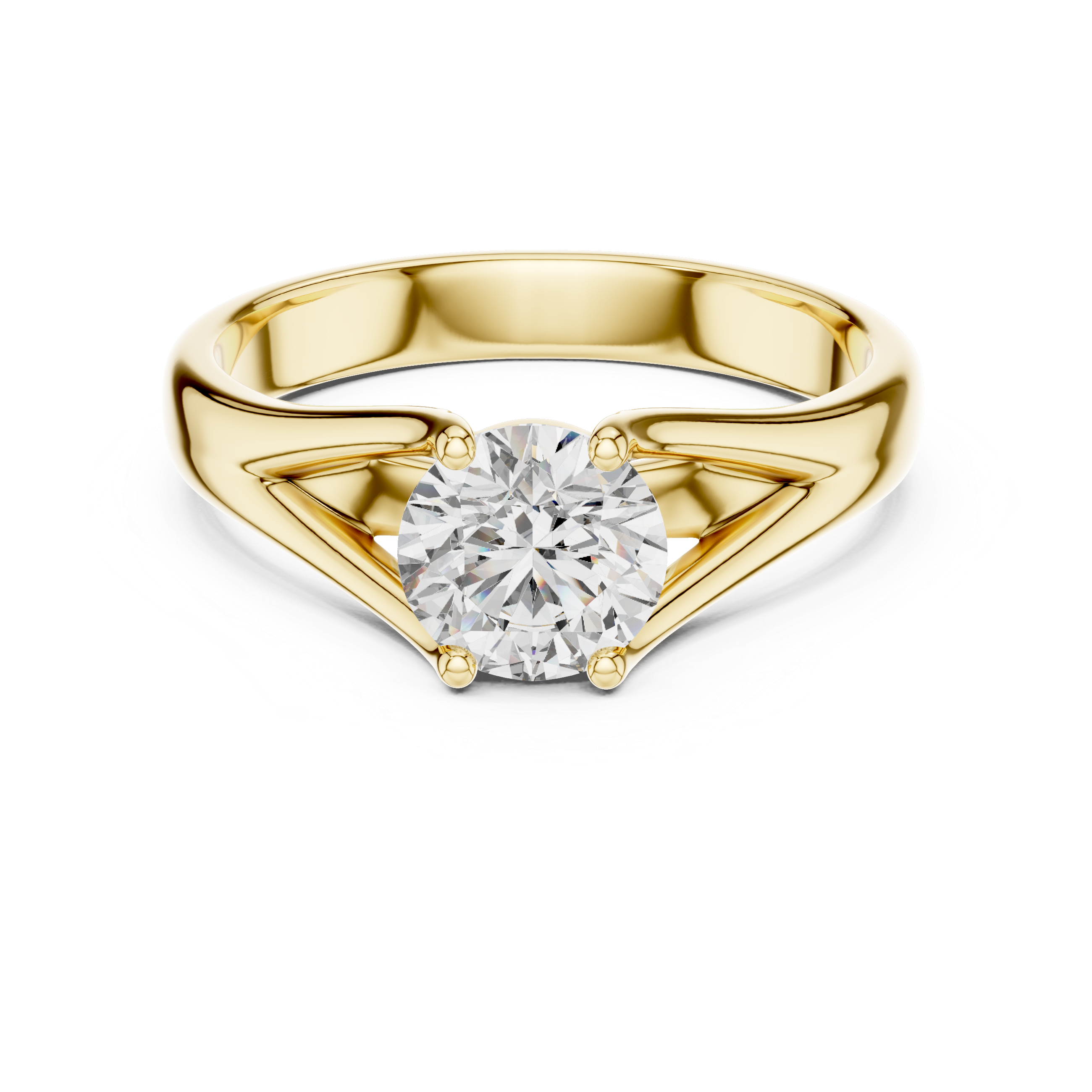 Round Lab Grown Diamond Solitaire Engagement Ring