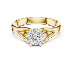 Round Lab Grown Diamond Solitaire Engagement Ring