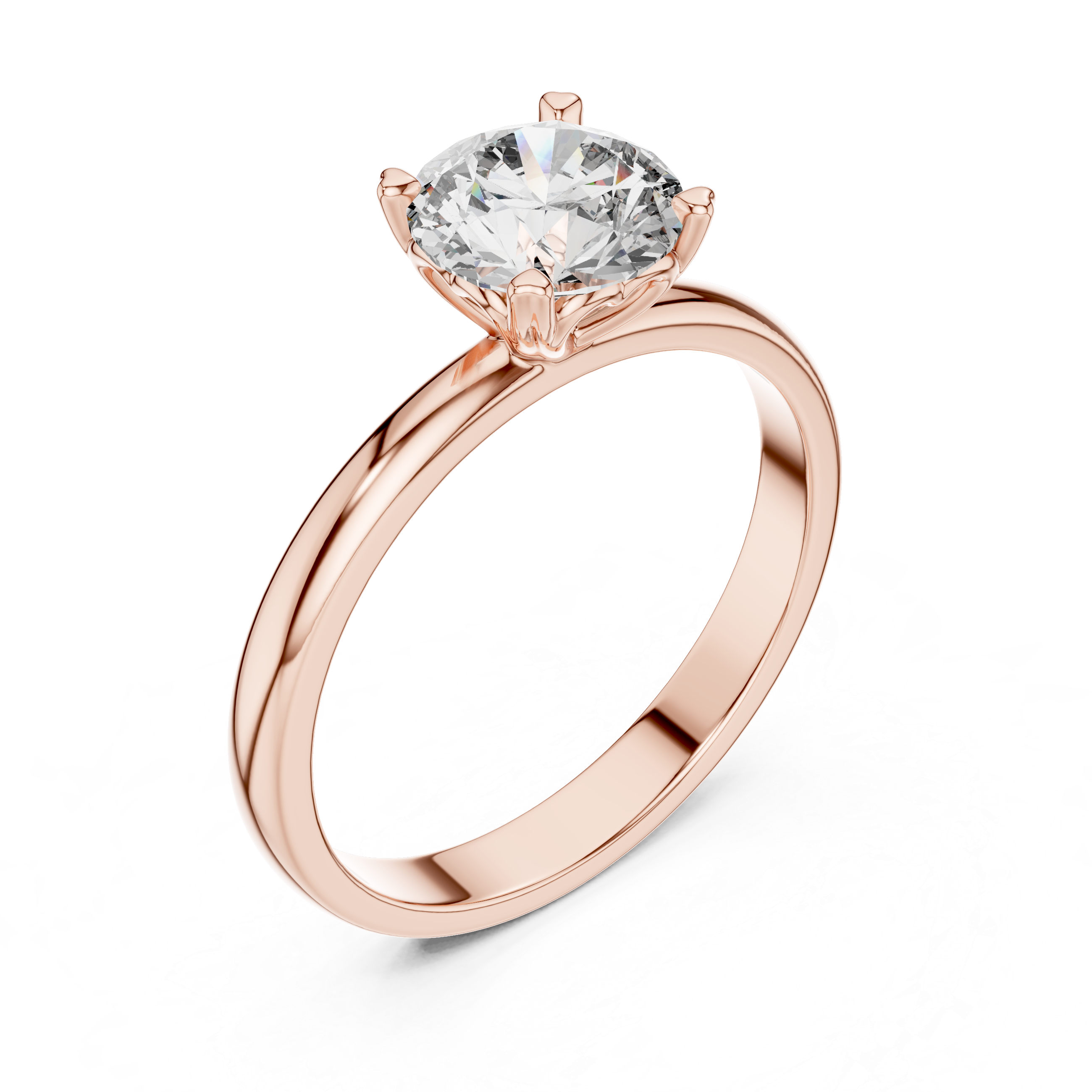 Round Lab Grown Diamond Solitaire Engagement Ring