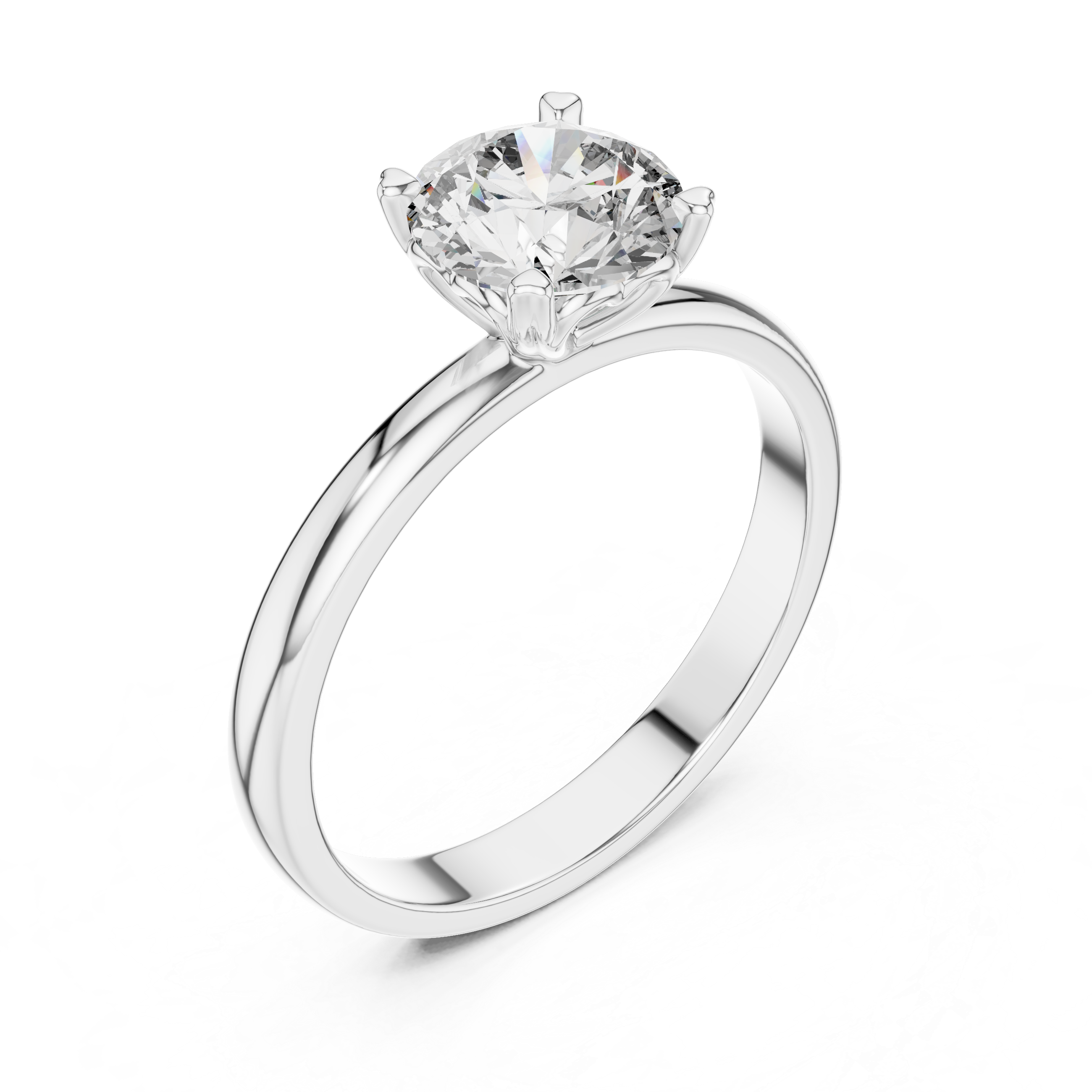Round Lab Grown Diamond Solitaire Engagement Ring