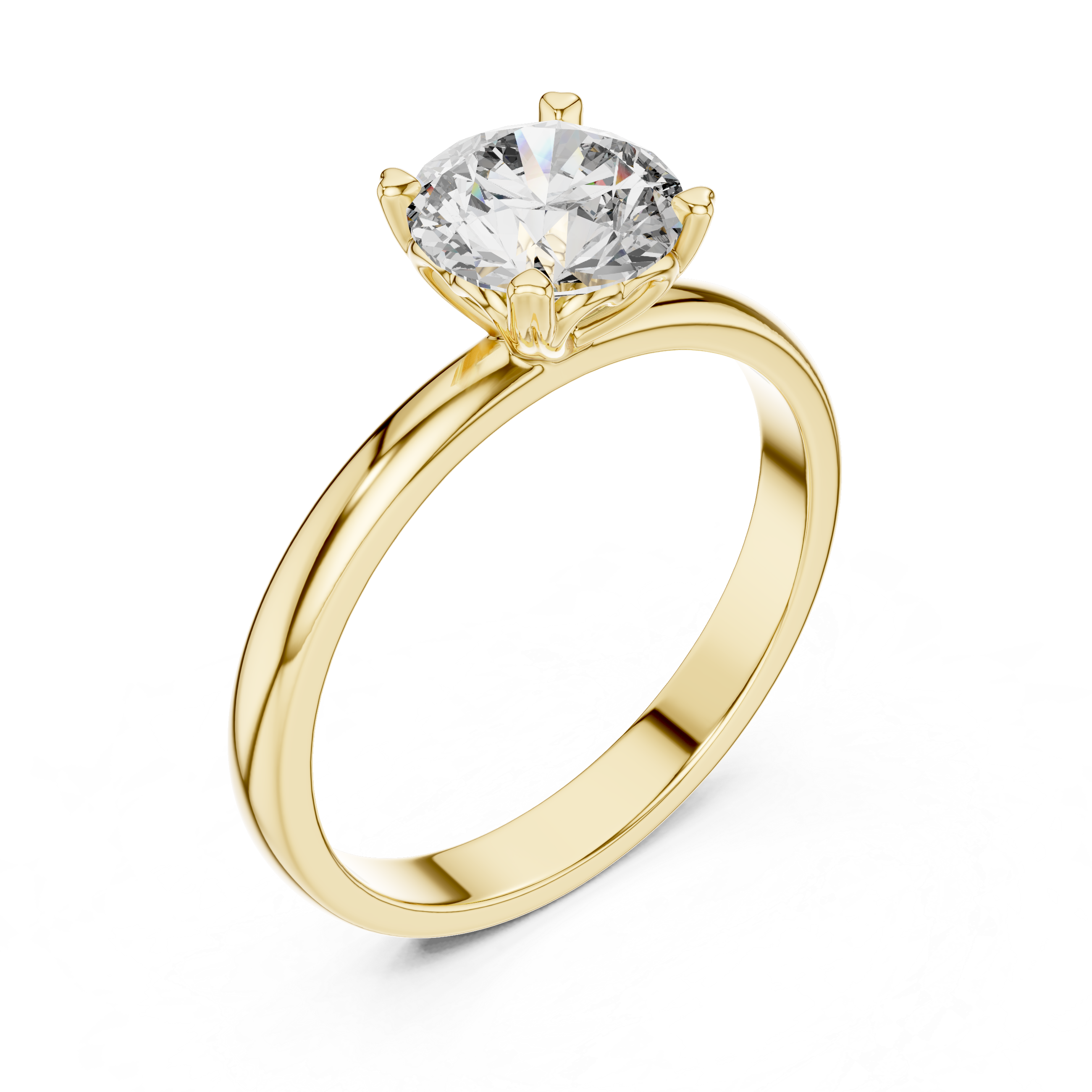Round Lab Grown Diamond Solitaire Engagement Ring