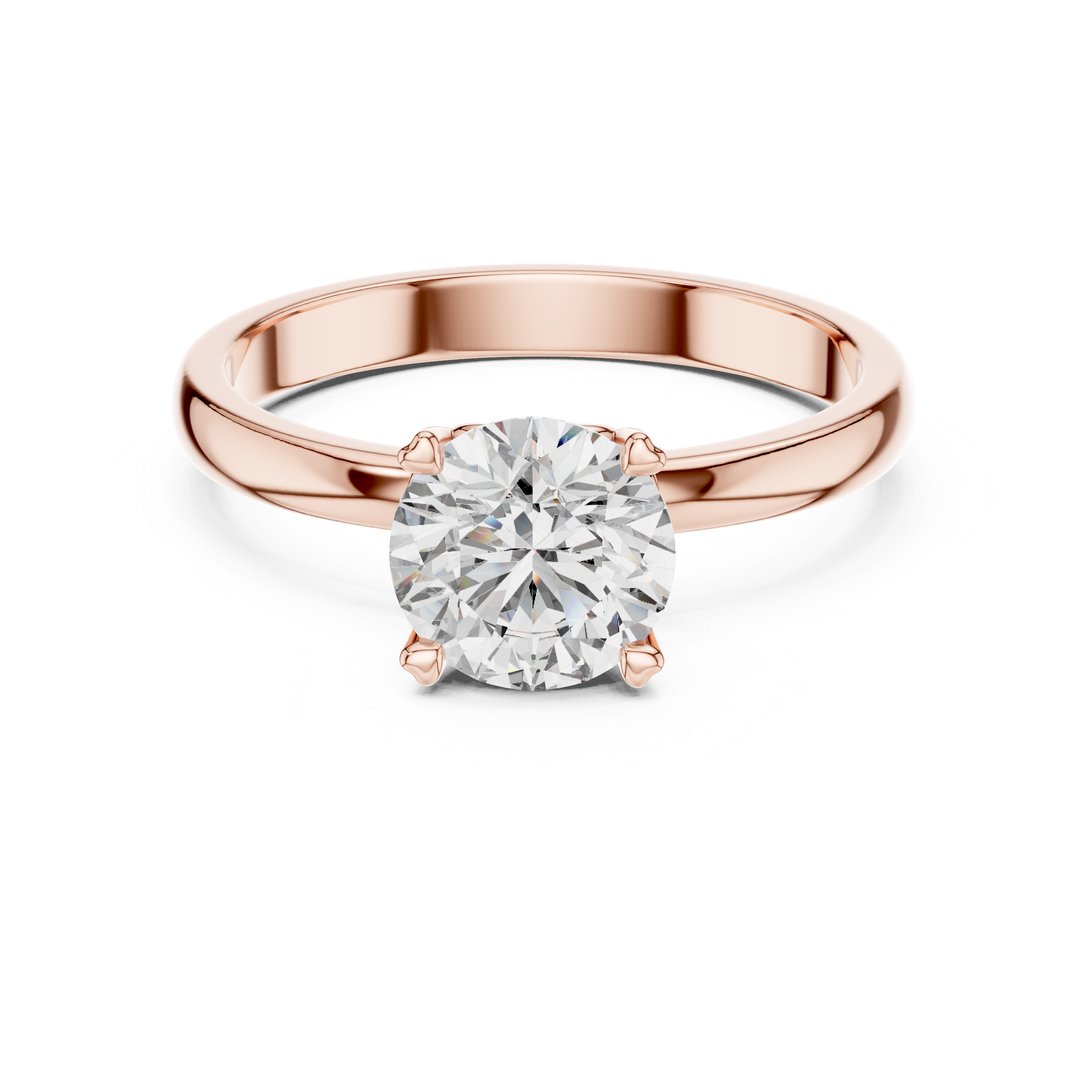 Round Lab Grown Diamond Solitaire Engagement Ring