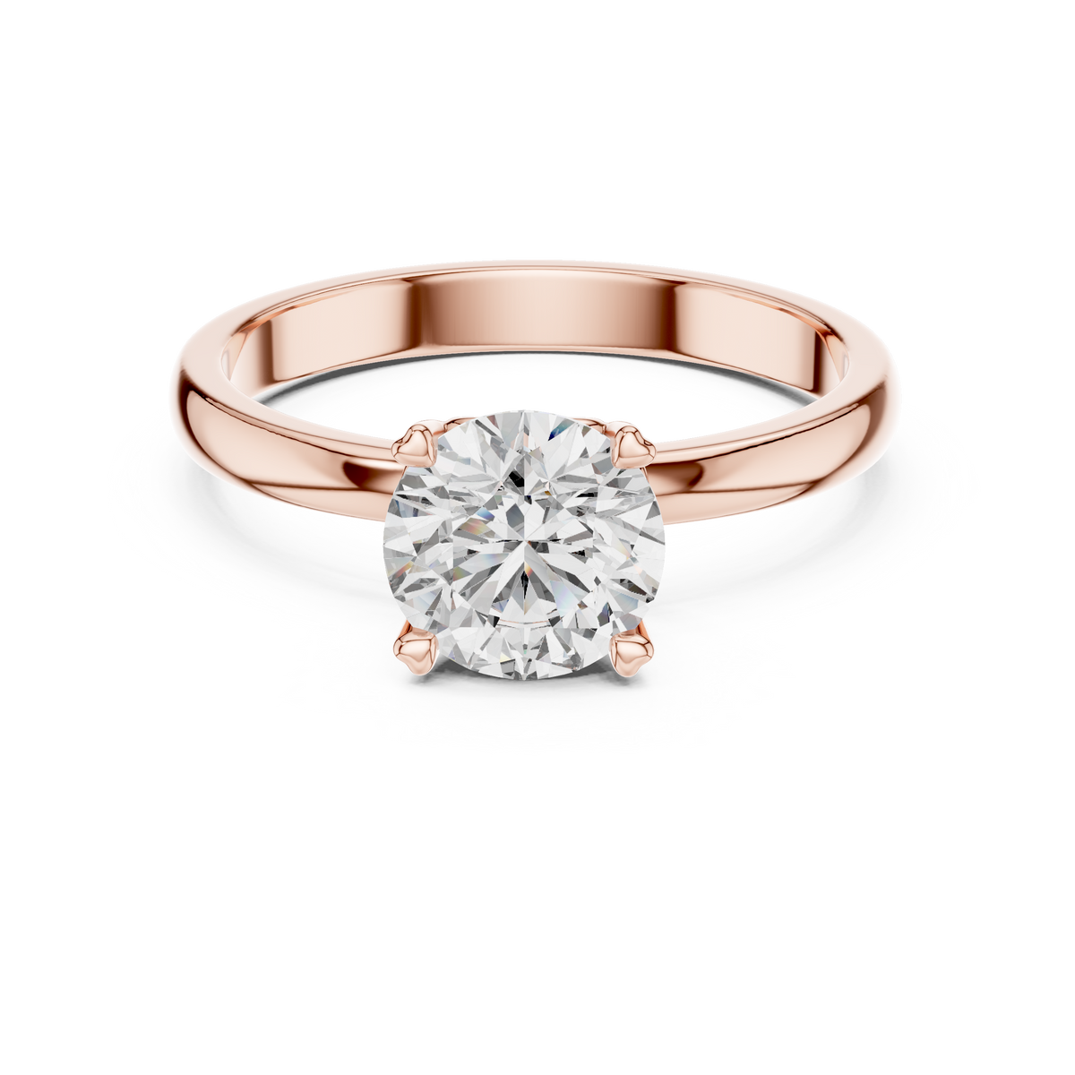 Round Lab Grown Diamond Solitaire Engagement Ring
