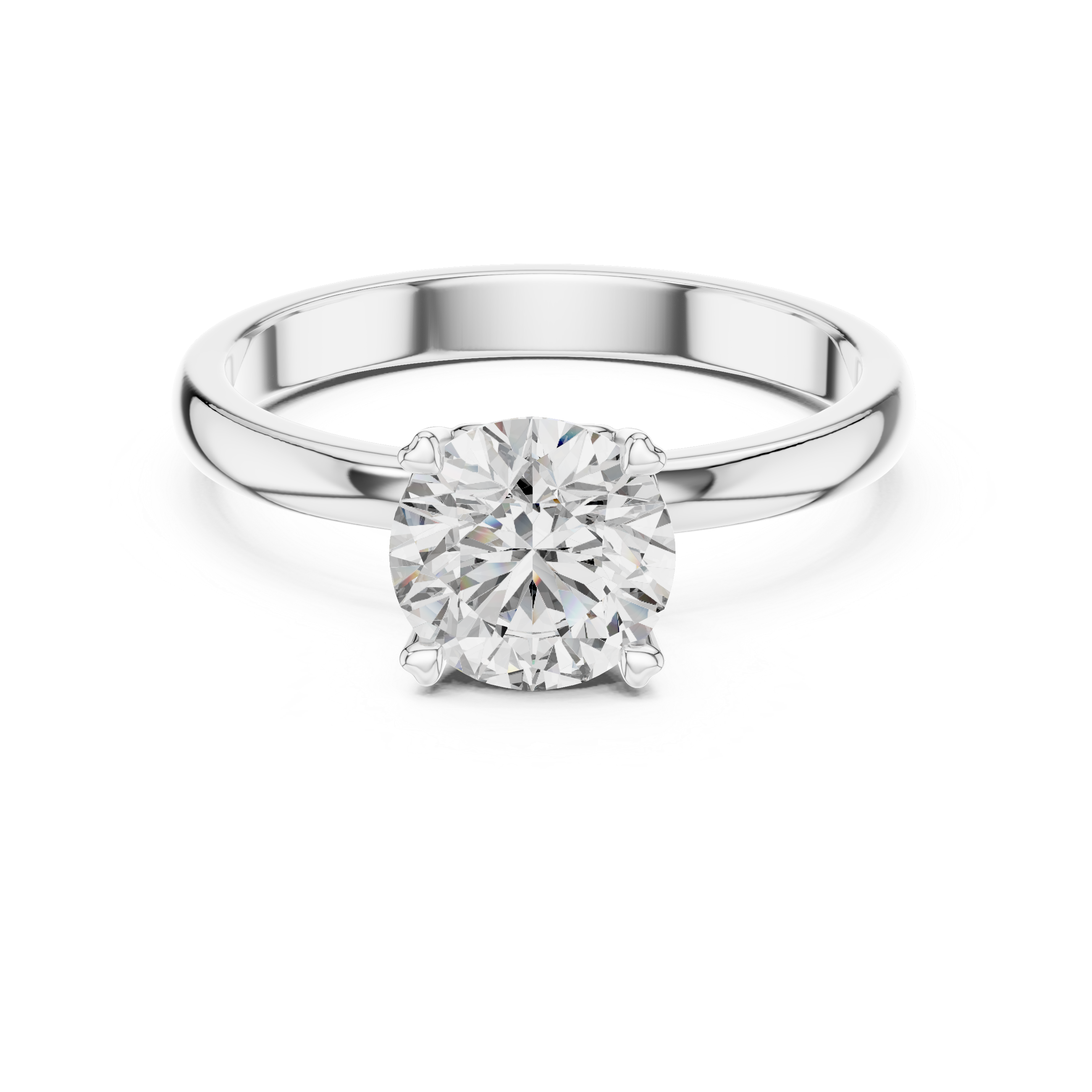 Round Lab Grown Diamond Solitaire Engagement Ring