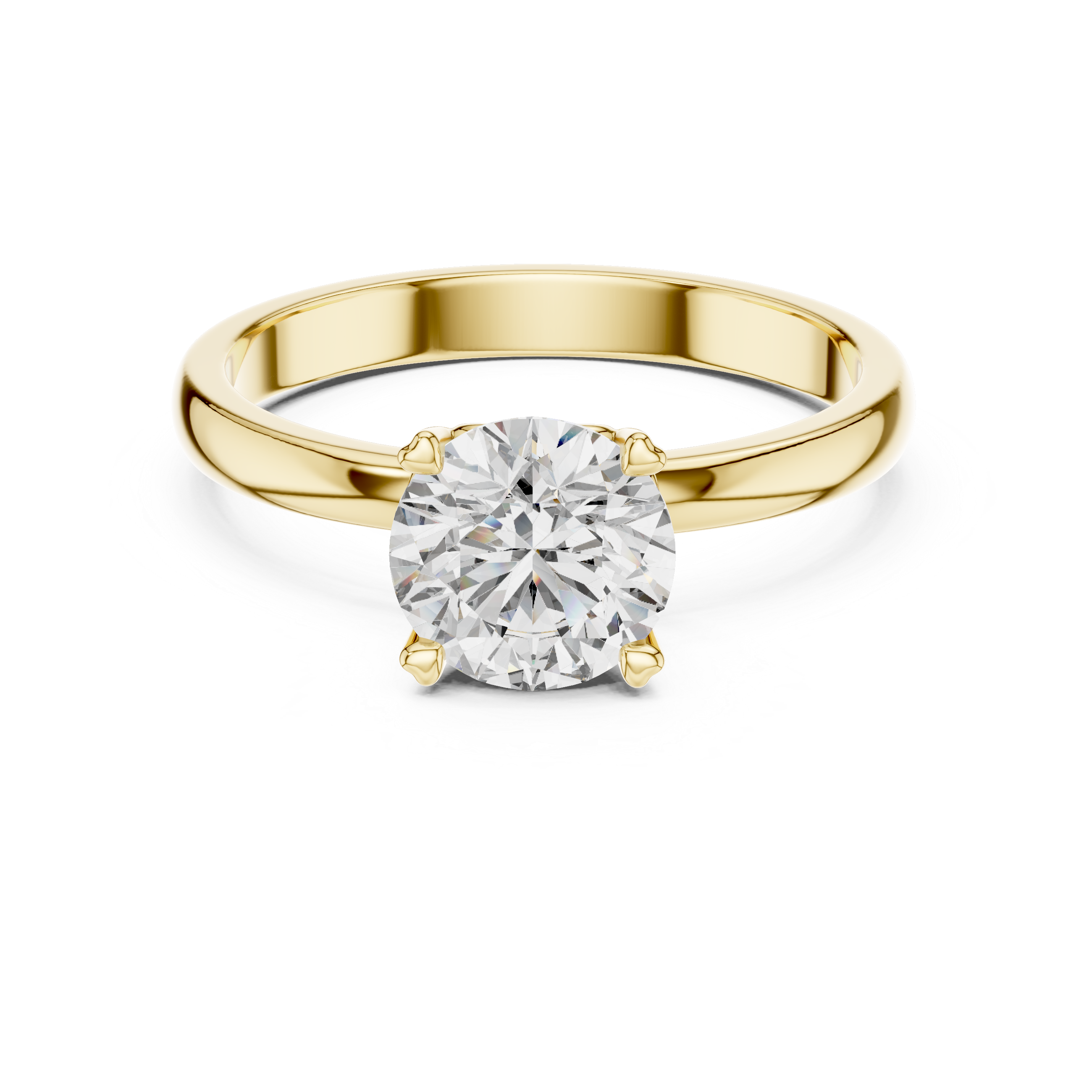 Round Lab Grown Diamond Solitaire Engagement Ring