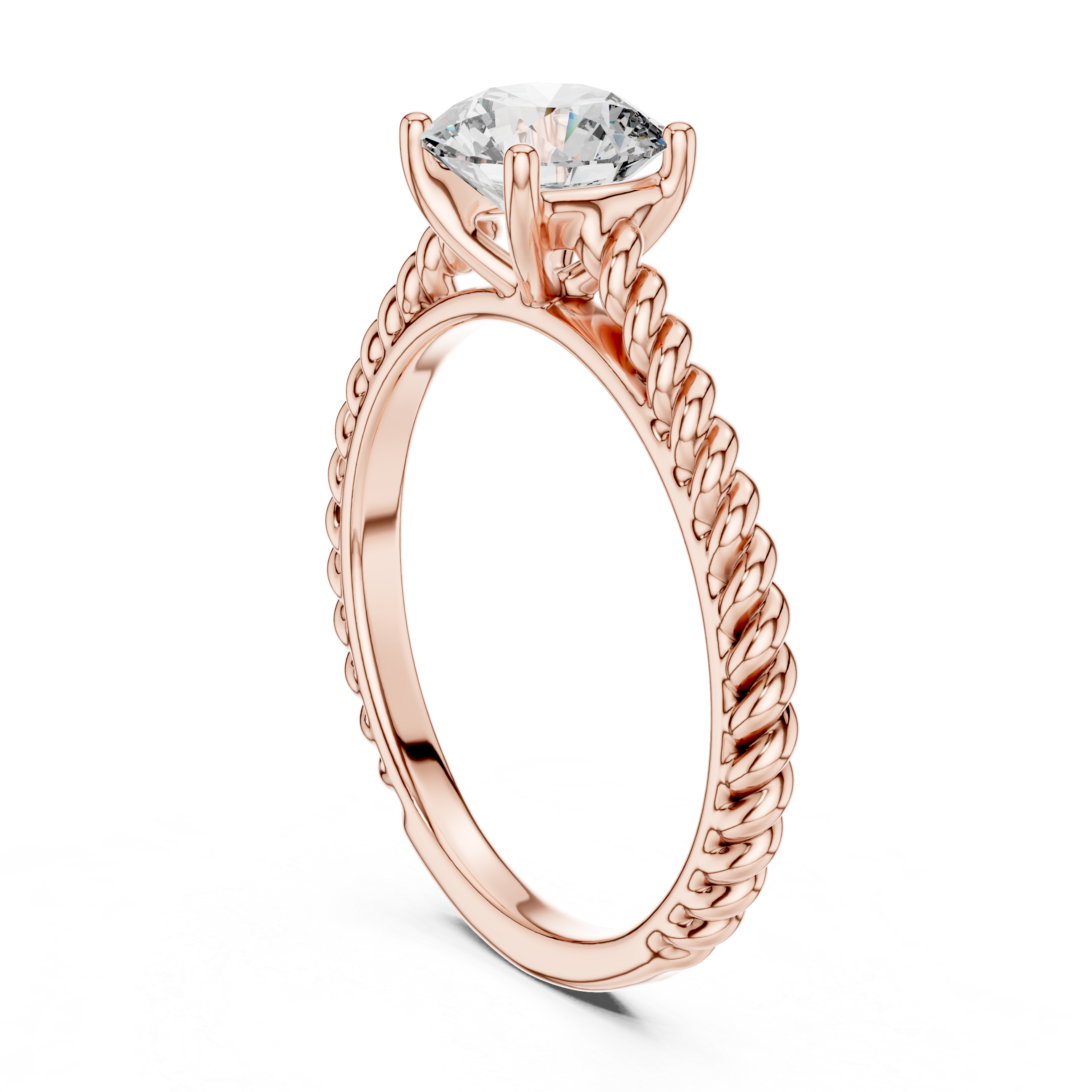 Round Lab Grown Diamond Solitaire Engagement Ring