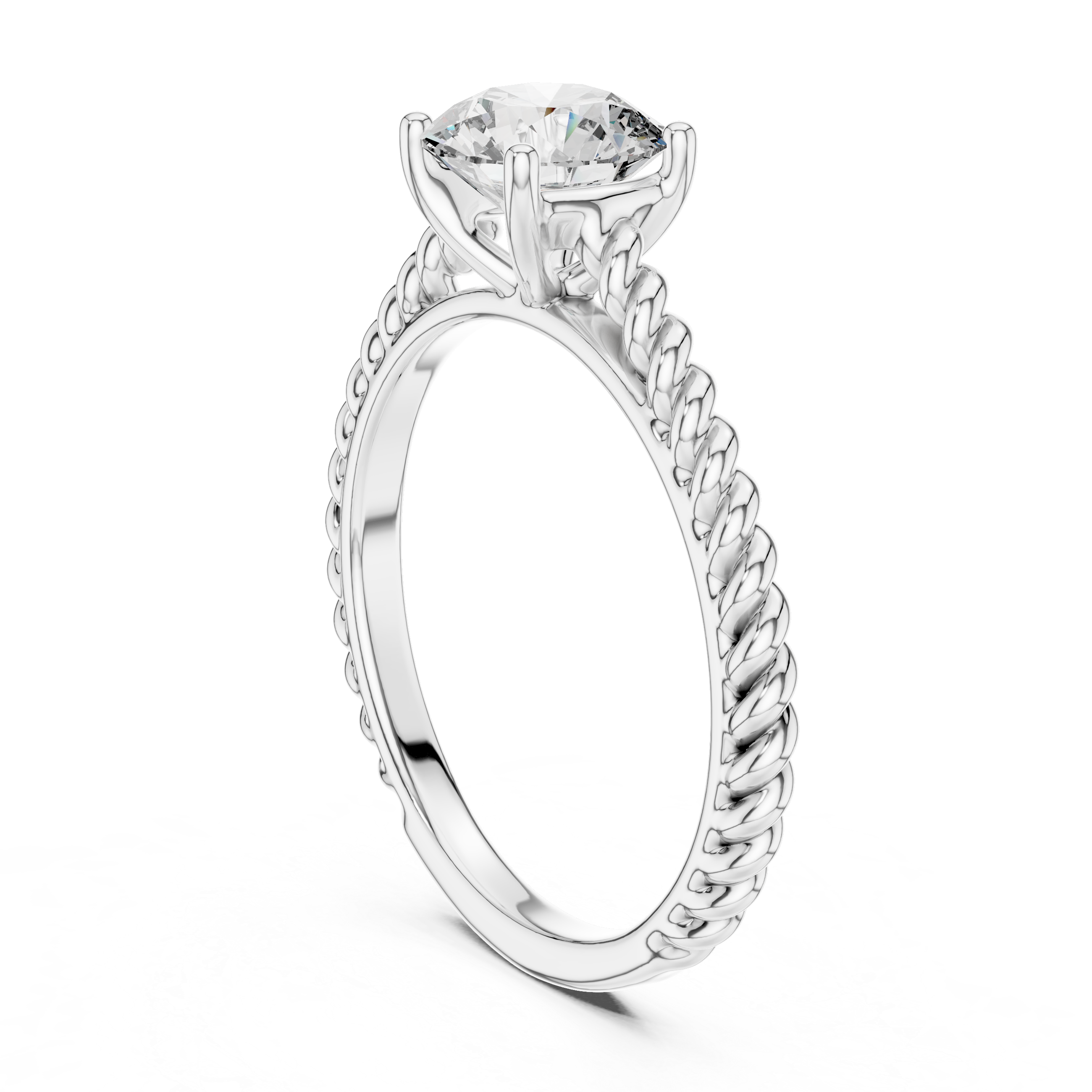 Round Lab Grown Diamond Solitaire Engagement Ring