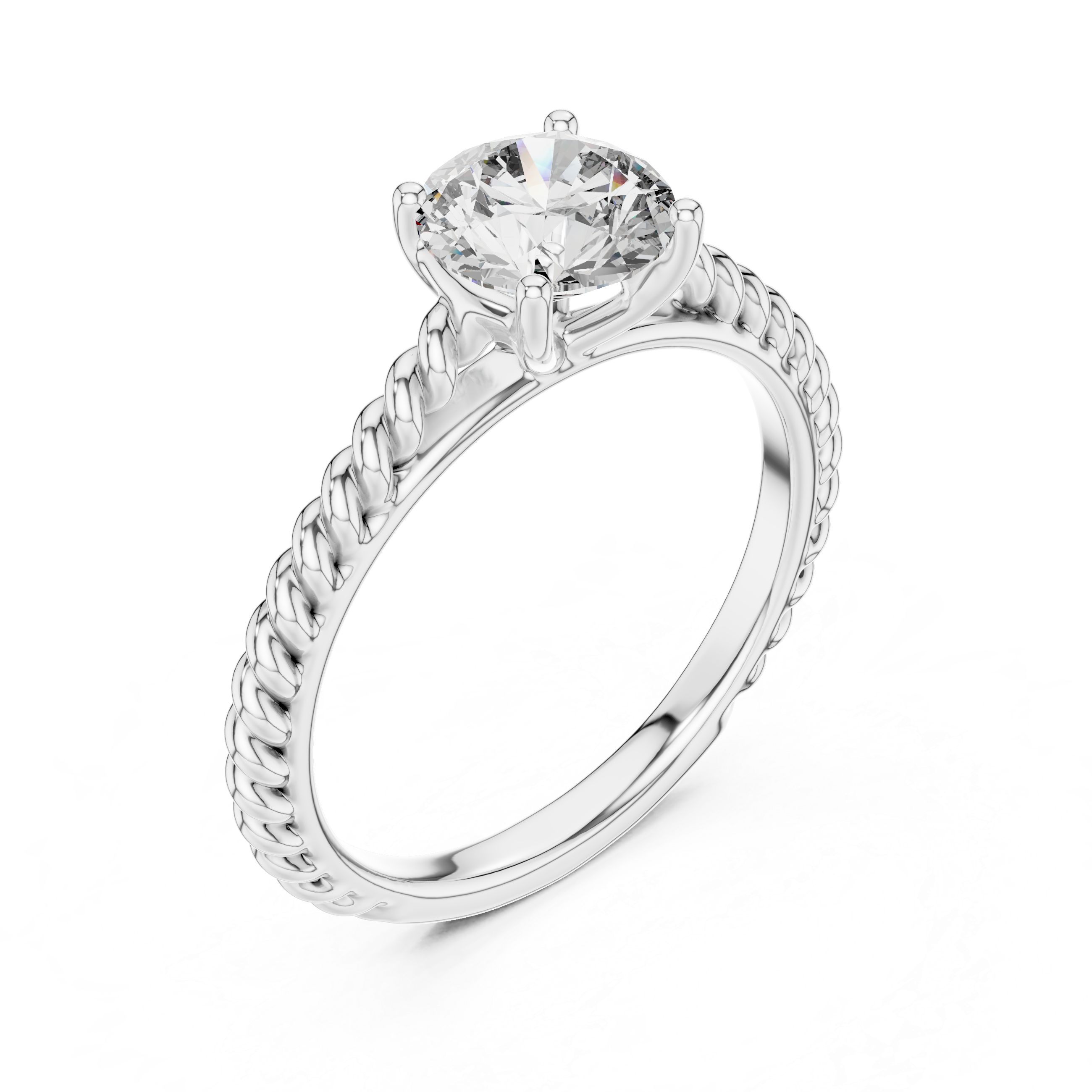 Round Lab Grown Diamond Solitaire Engagement Ring
