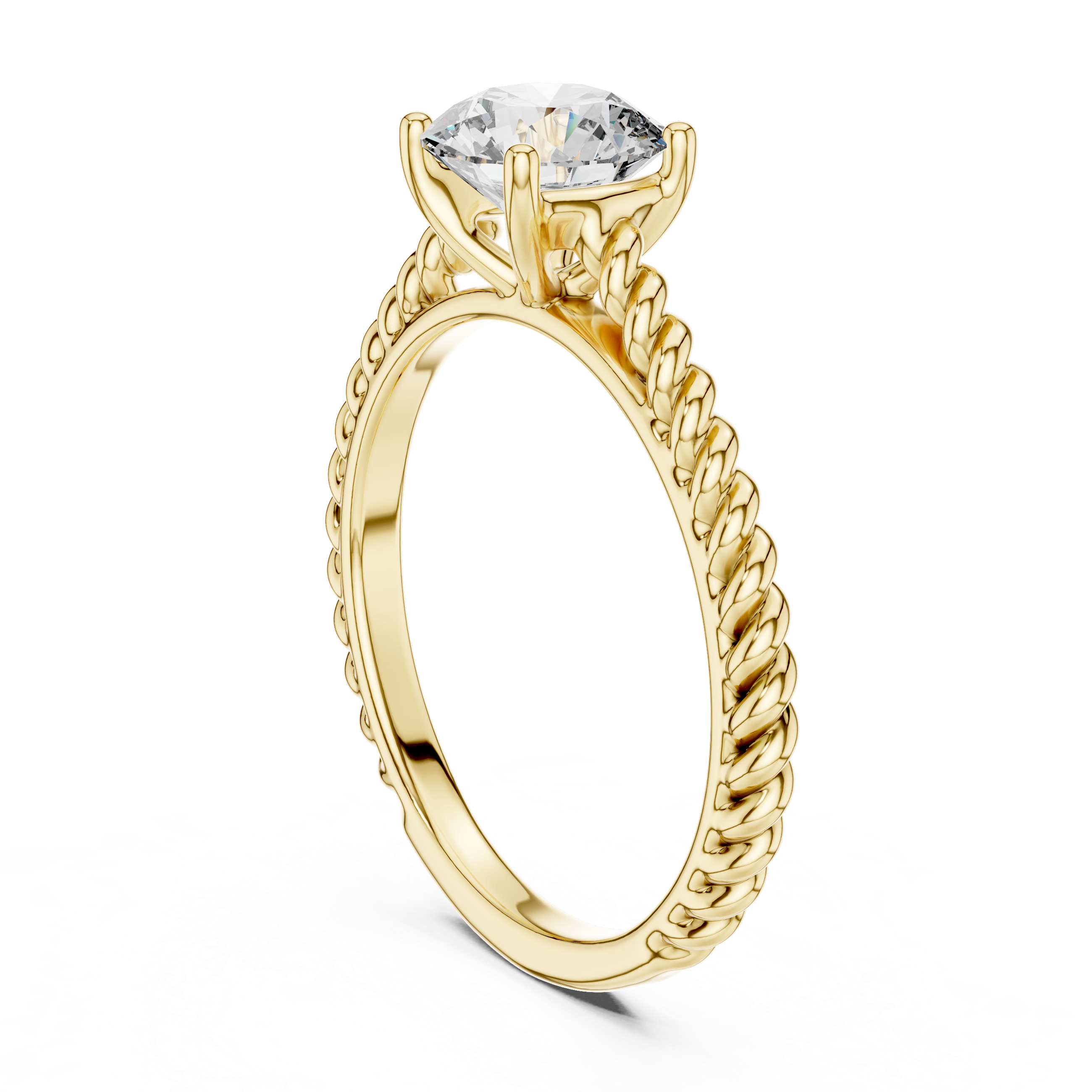 Round Lab Grown Diamond Solitaire Engagement Ring