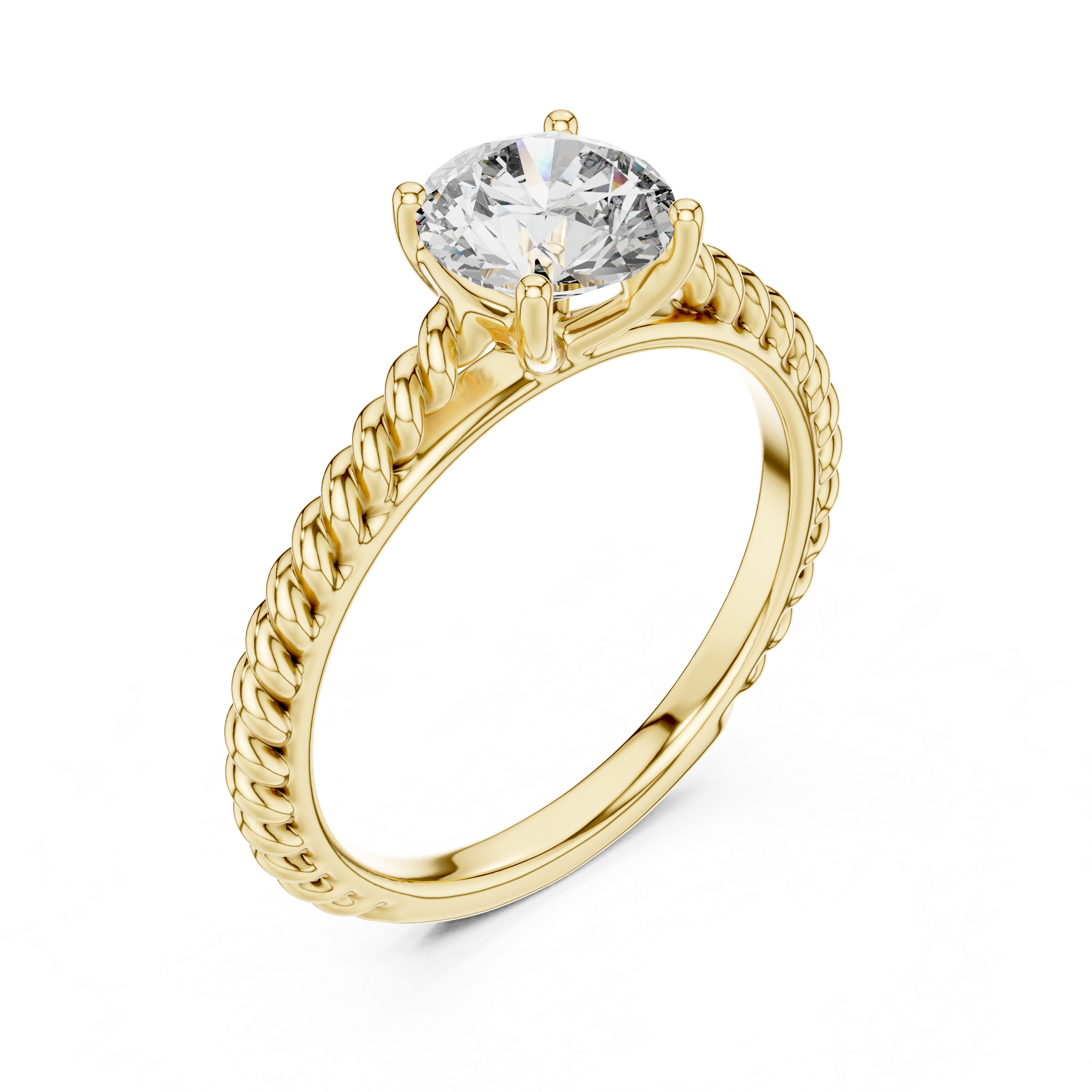 Round Lab Grown Diamond Solitaire Engagement Ring