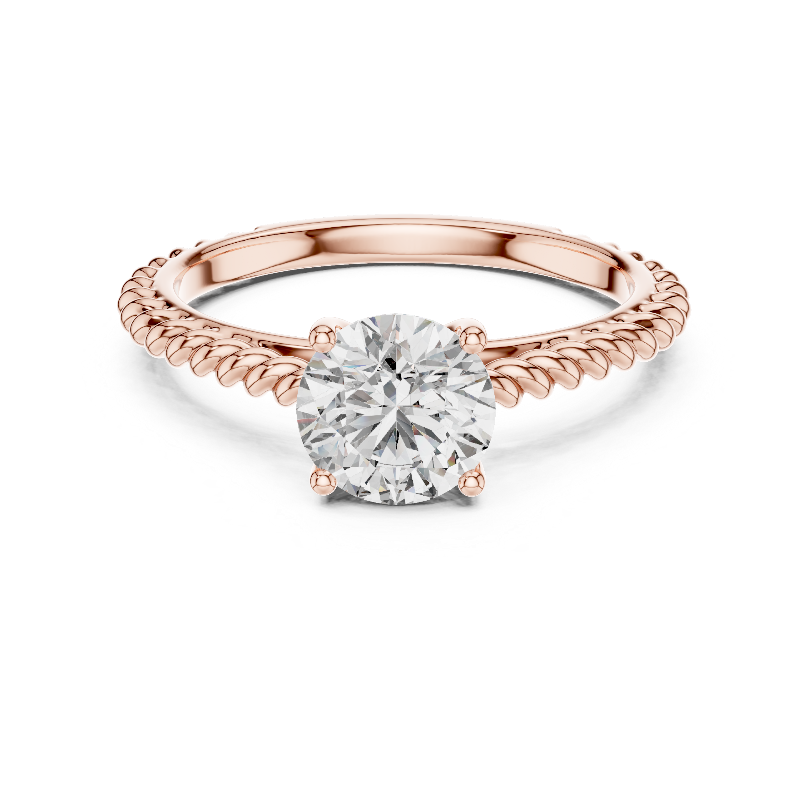 Round Lab Grown Diamond Solitaire Engagement Ring