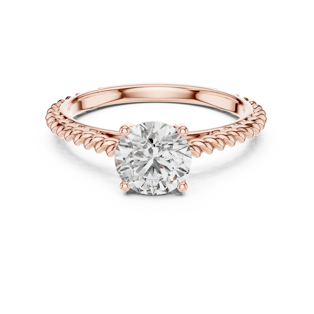 Round Lab Grown Diamond Solitaire Engagement Ring