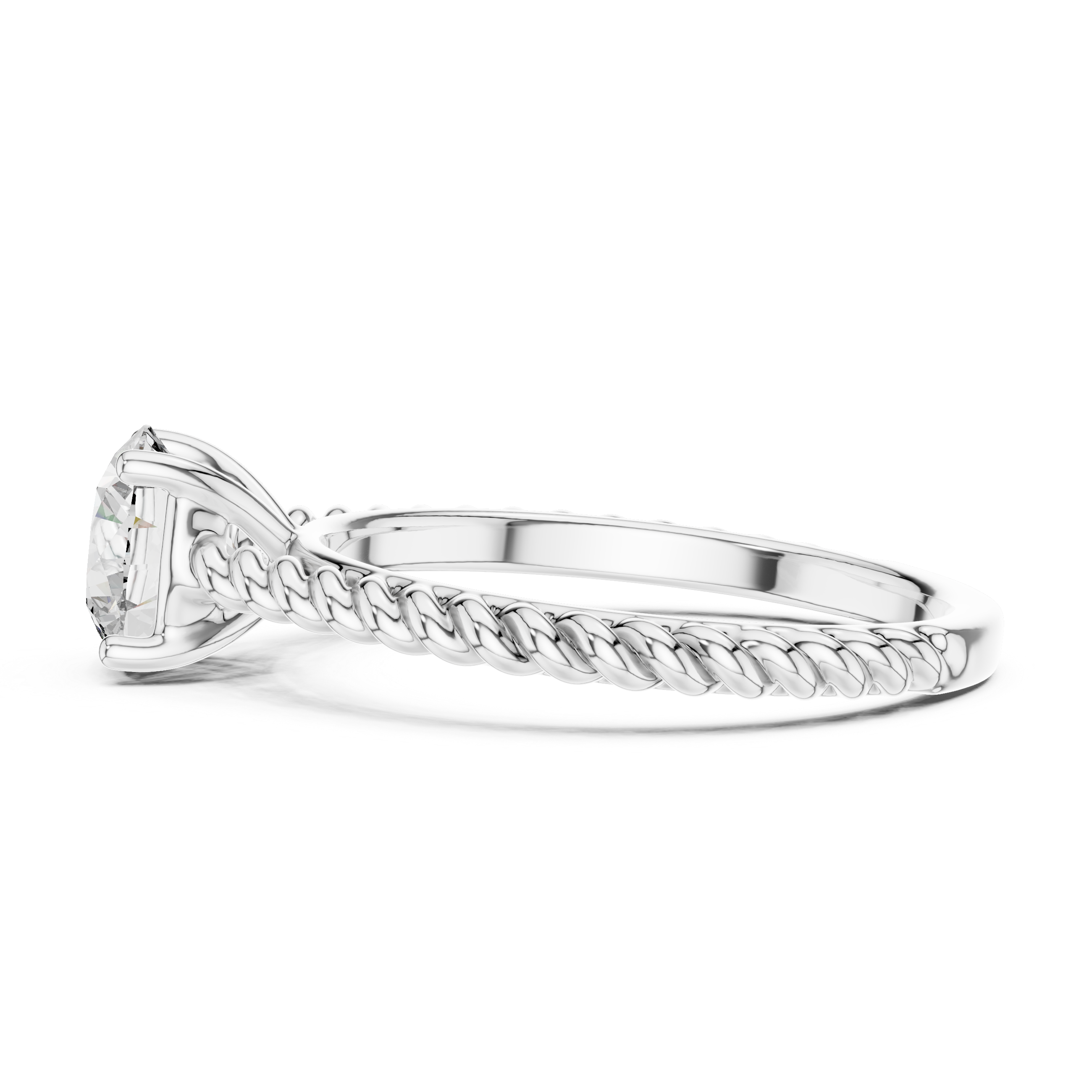 Round Lab Grown Diamond Solitaire Engagement Ring