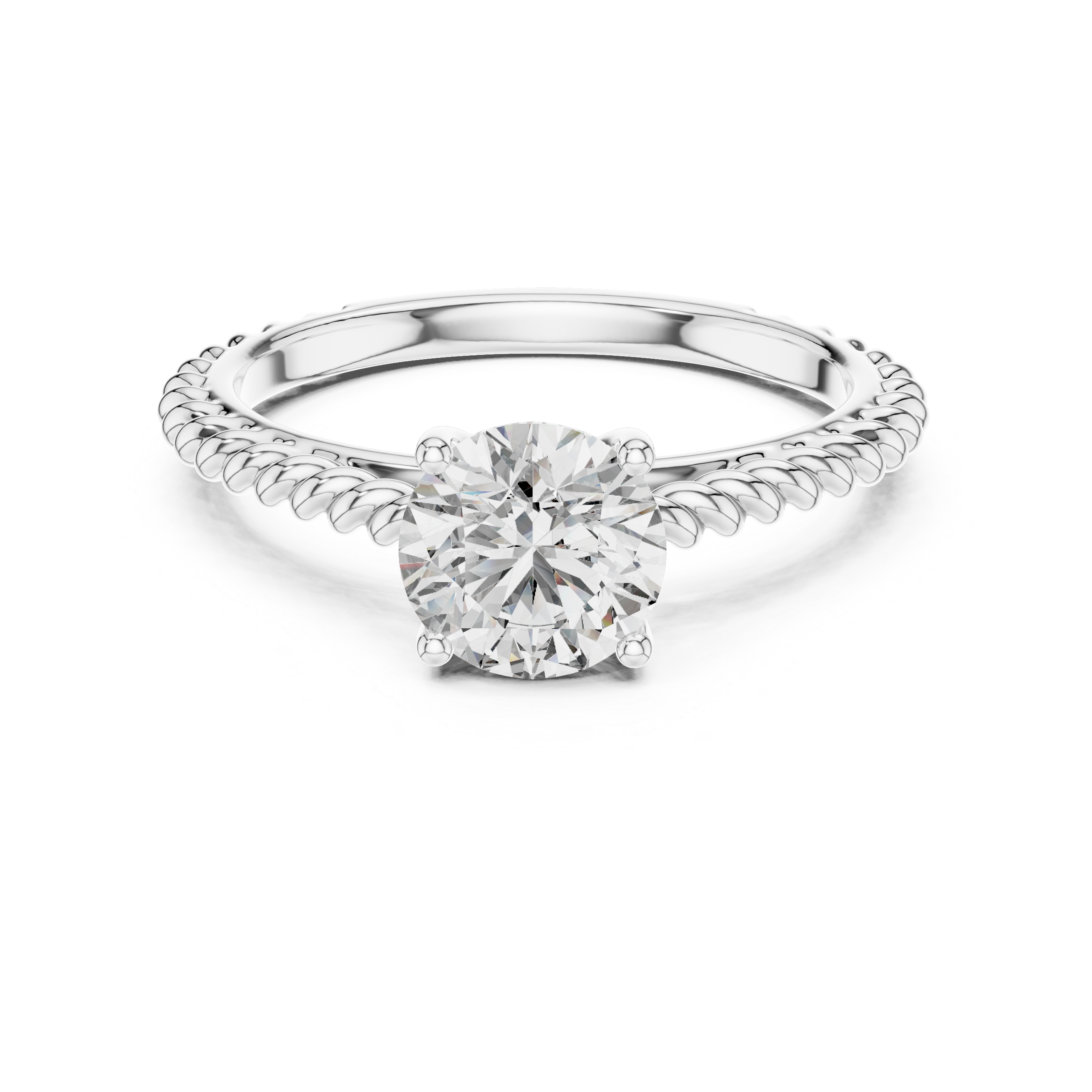 Round Lab Grown Diamond Solitaire Engagement Ring