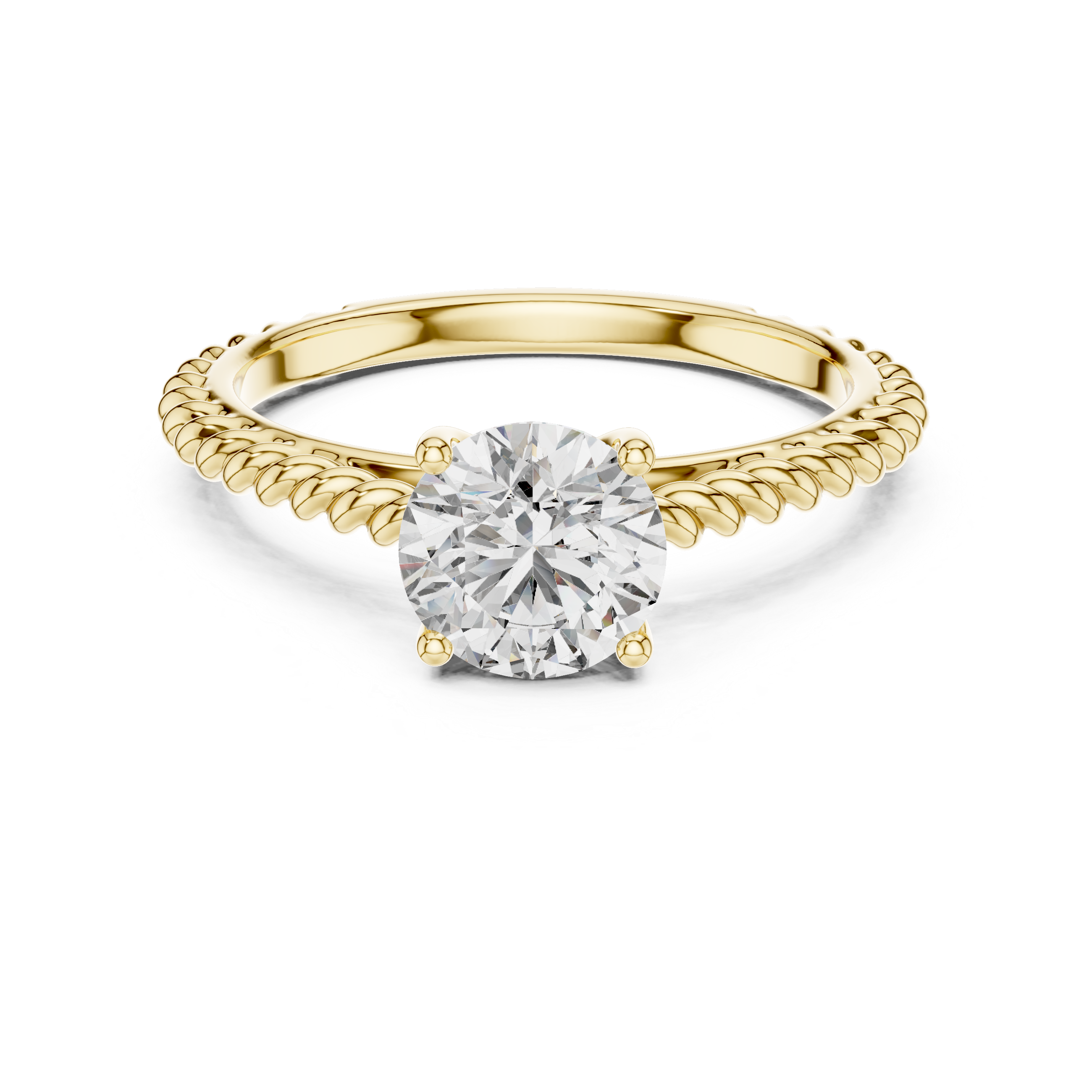 Round Lab Grown Diamond Solitaire Engagement Ring