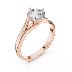 Round Lab Grown Diamond Solitaire Engagement Ring