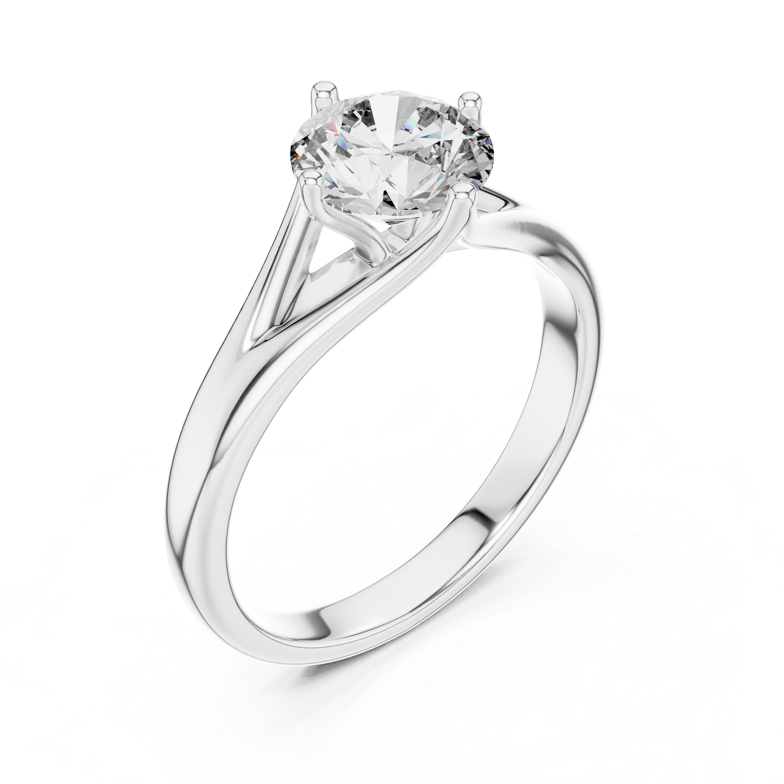 Round Lab Grown Diamond Solitaire Engagement Ring