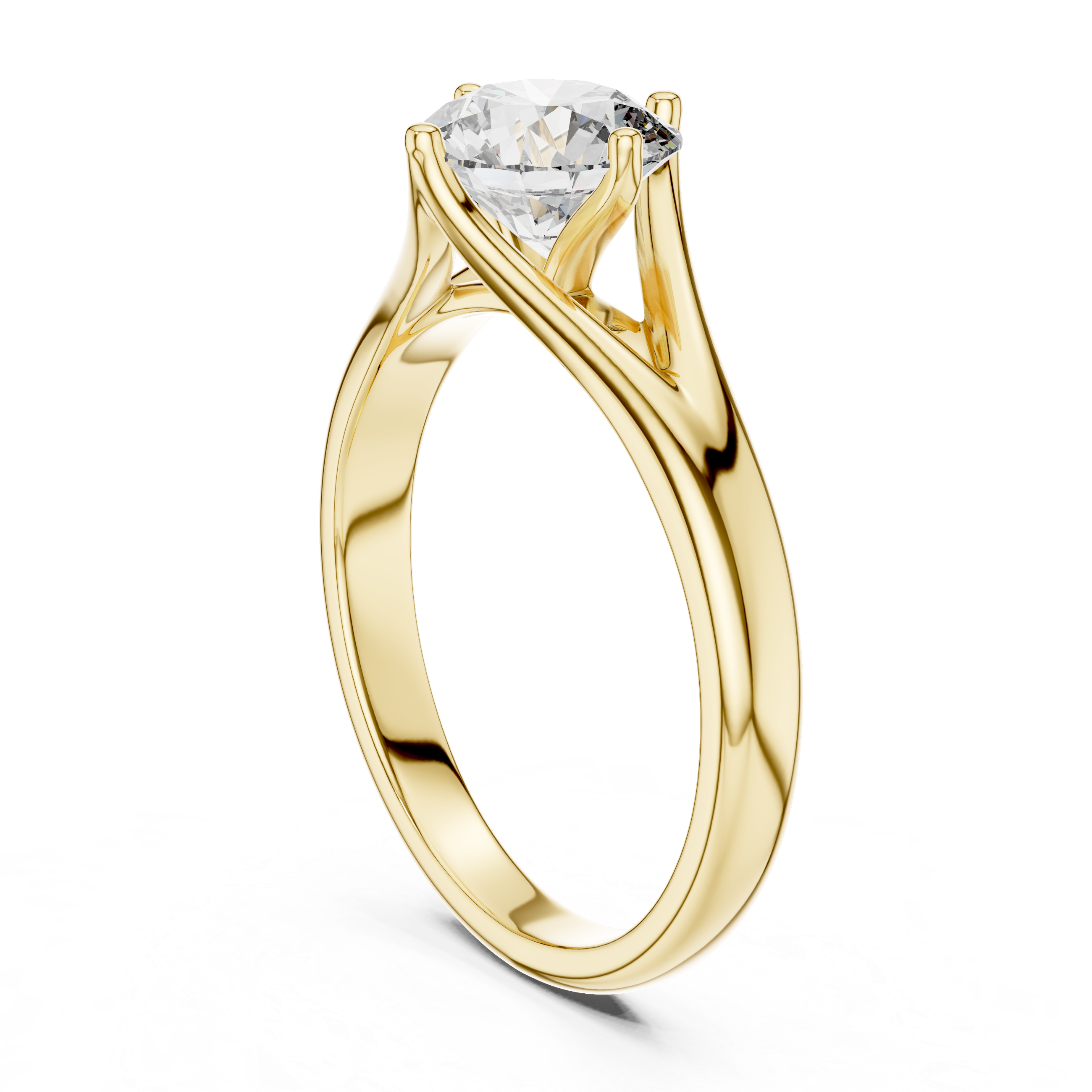 Round Lab Grown Diamond Solitaire Engagement Ring