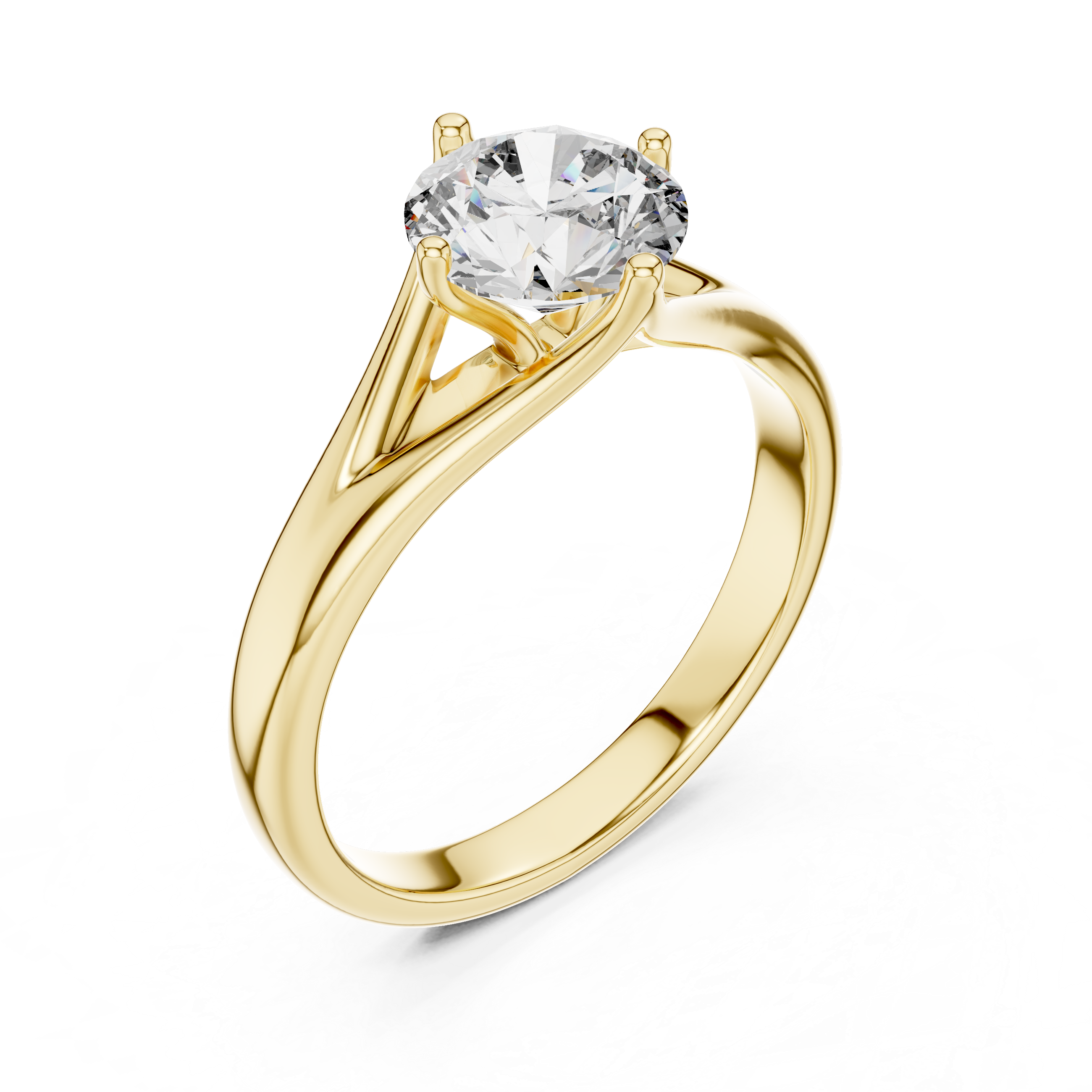 Round Lab Grown Diamond Solitaire Engagement Ring