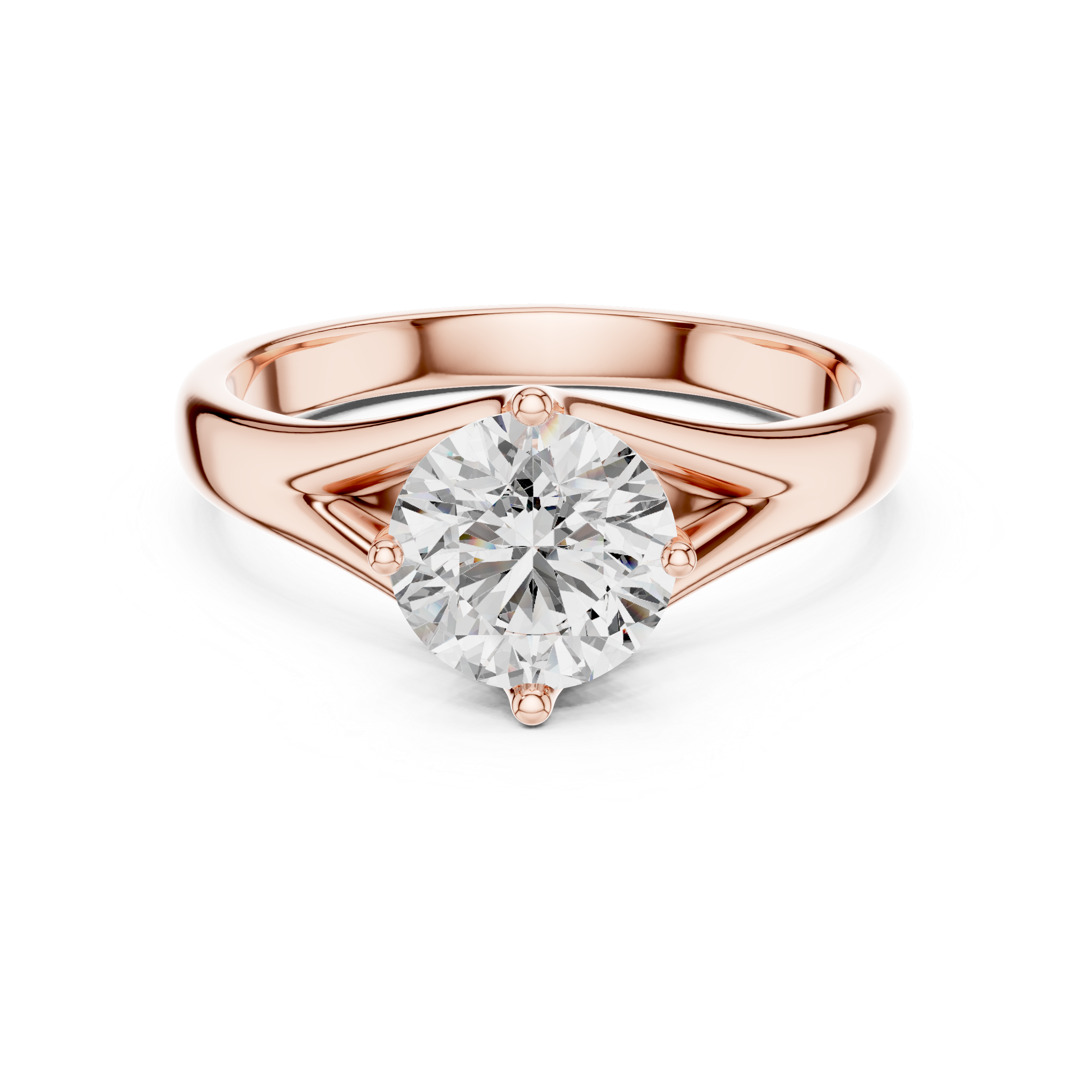 Round Lab Grown Diamond Solitaire Engagement Ring