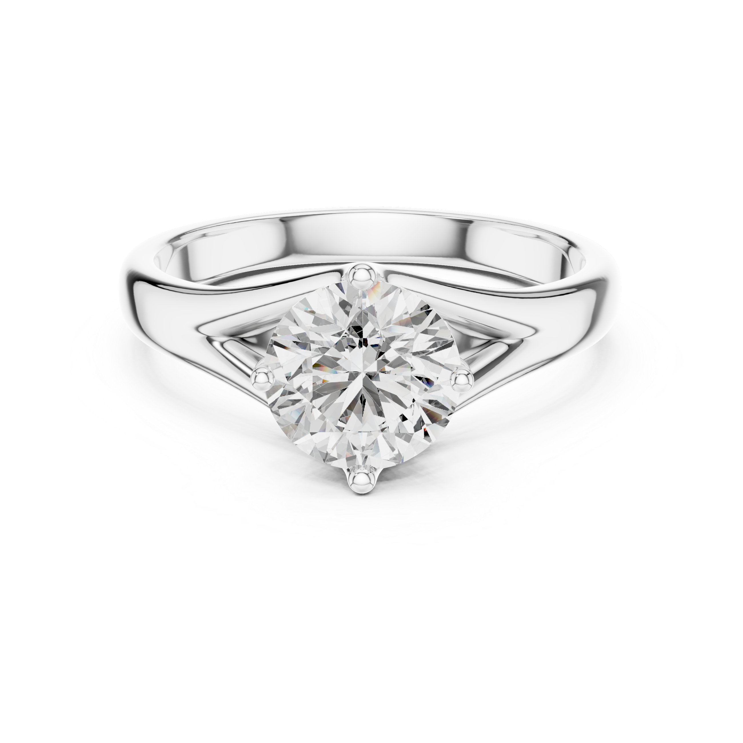Round Lab Grown Diamond Solitaire Engagement Ring