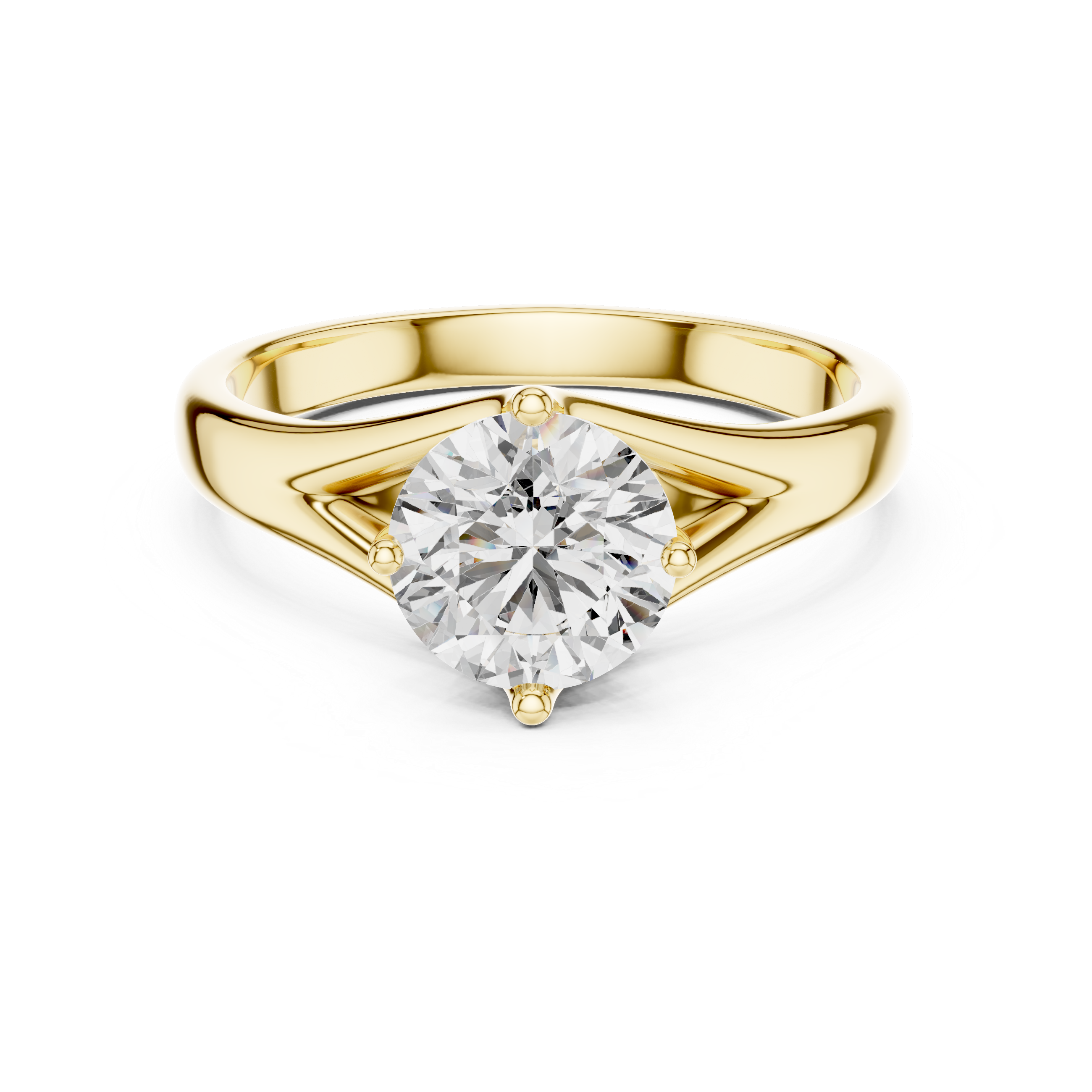 Round Lab Grown Diamond Solitaire Engagement Ring