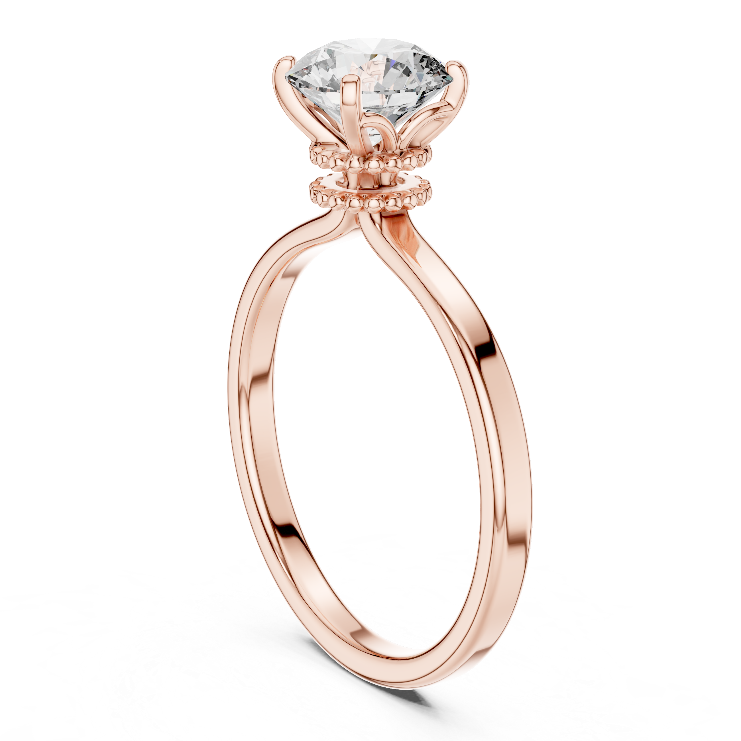 Round Lab Grown Diamond Solitaire Engagement Ring