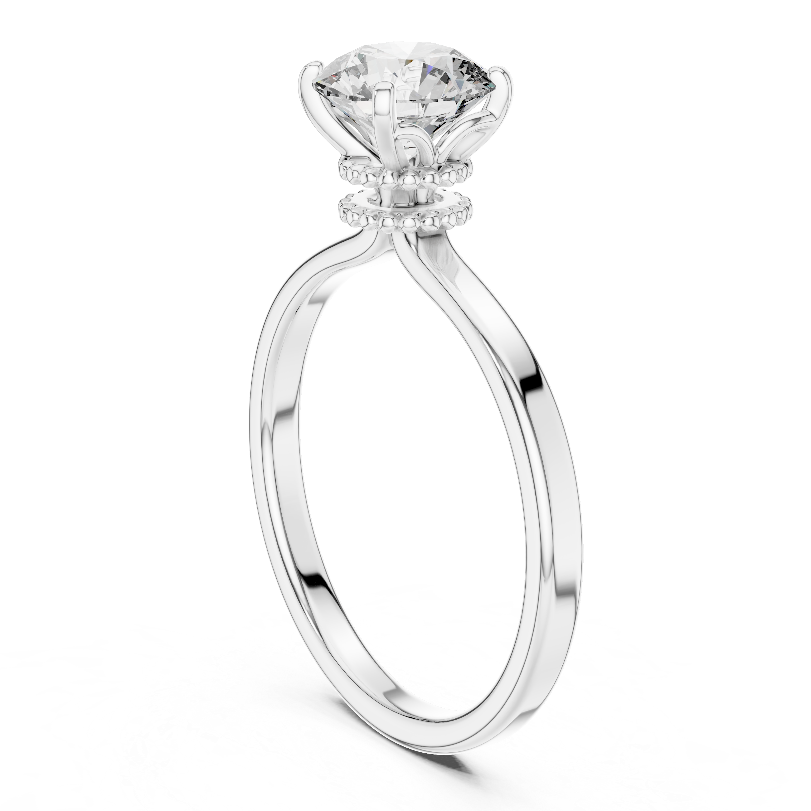 Round Lab Grown Diamond Solitaire Engagement Ring