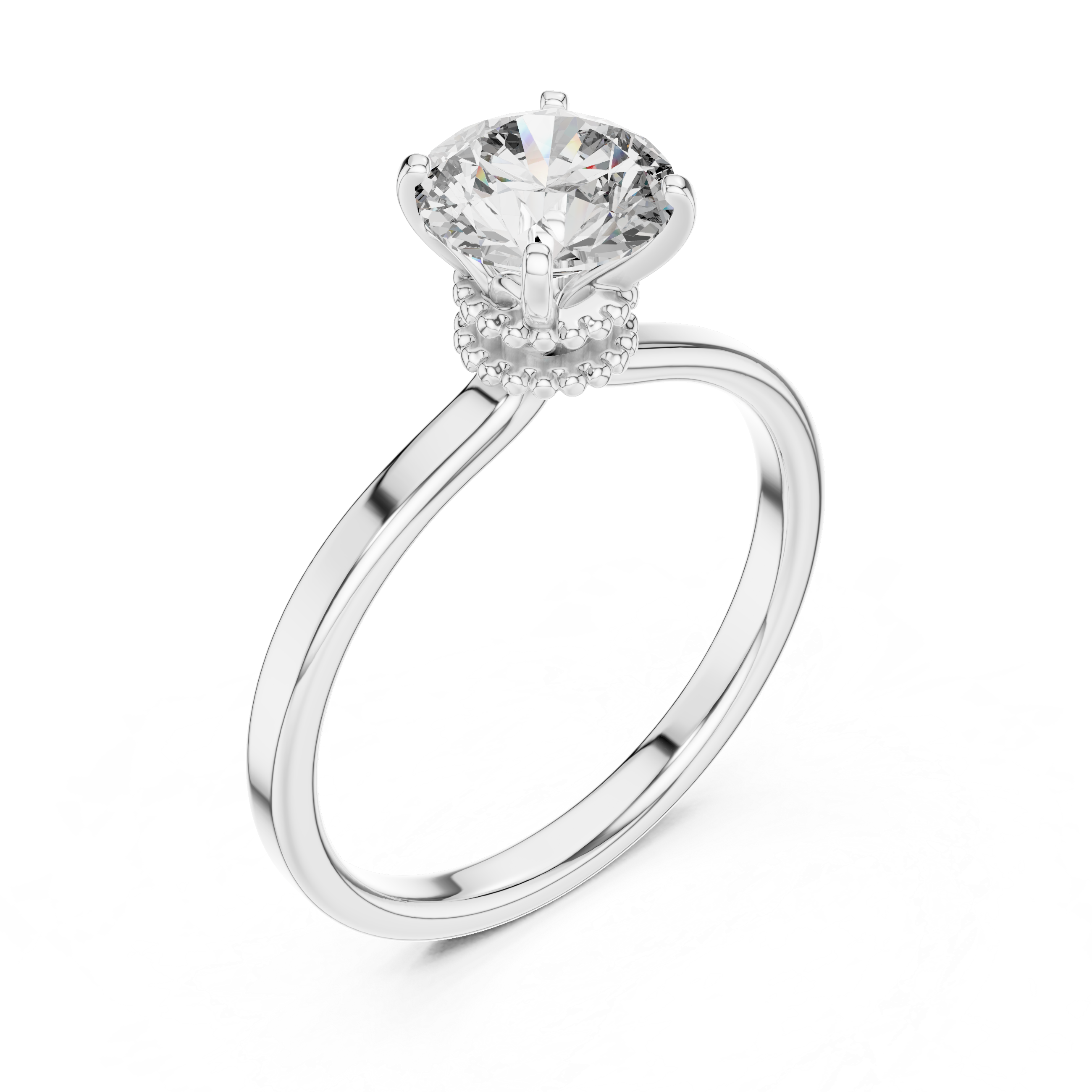 Round Lab Grown Diamond Solitaire Engagement Ring