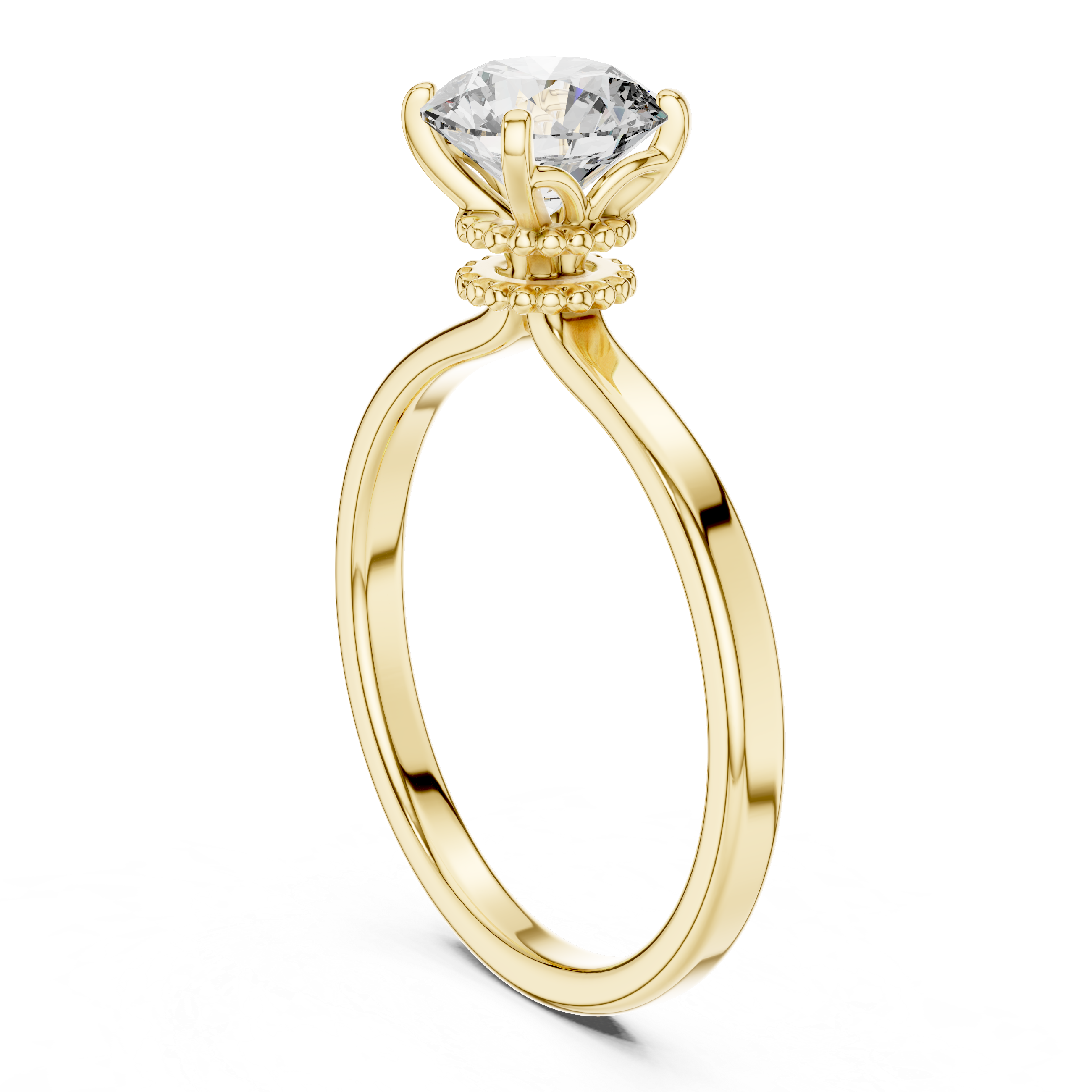 Round Lab Grown Diamond Solitaire Engagement Ring
