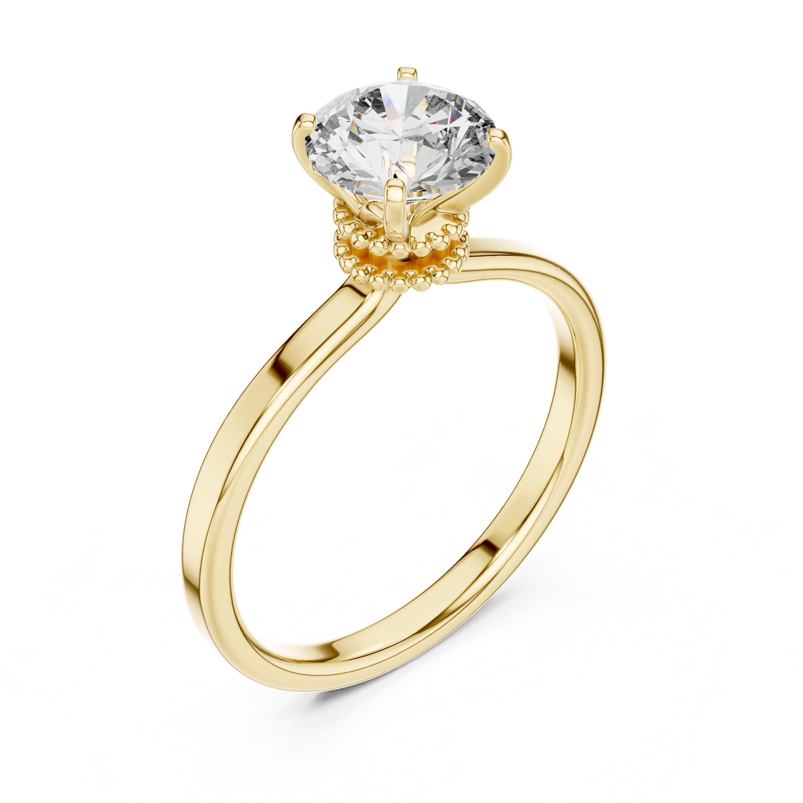 Round Lab Grown Diamond Solitaire Engagement Ring