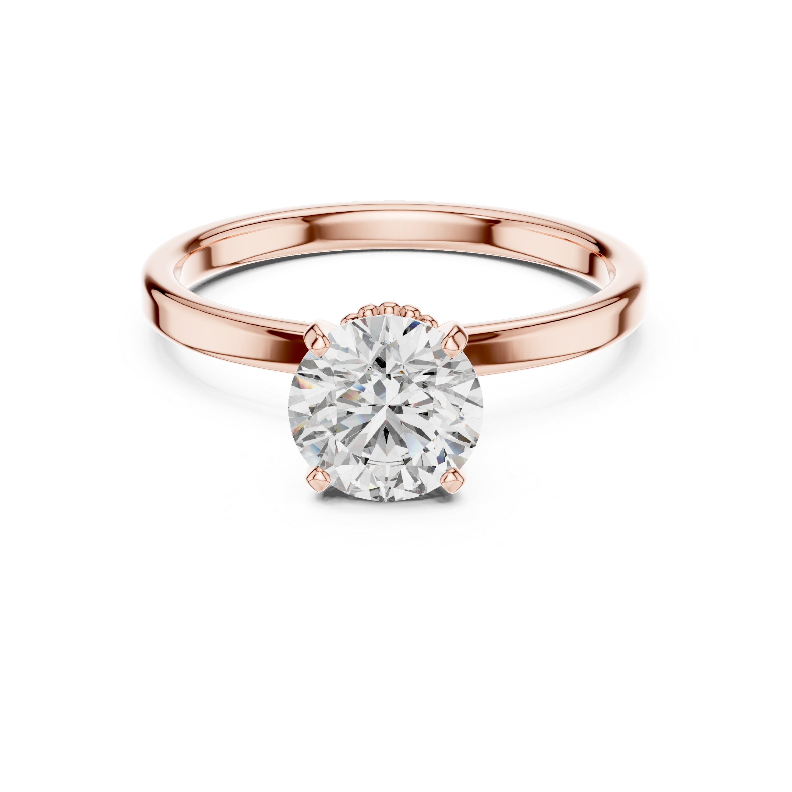 Round Lab Grown Diamond Solitaire Engagement Ring