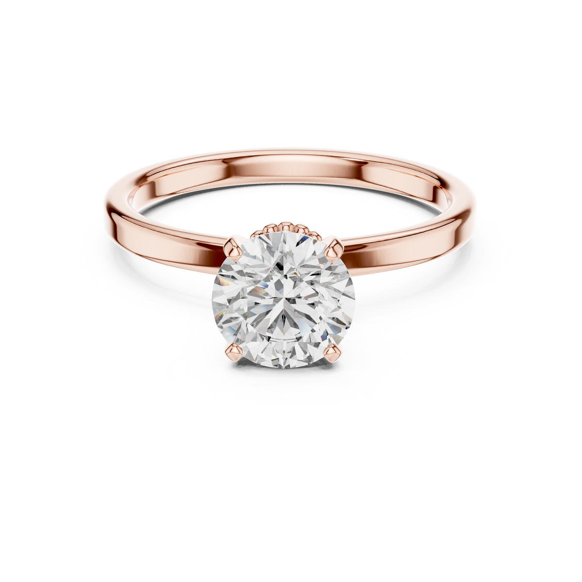 Round Lab Grown Diamond Solitaire Engagement Ring