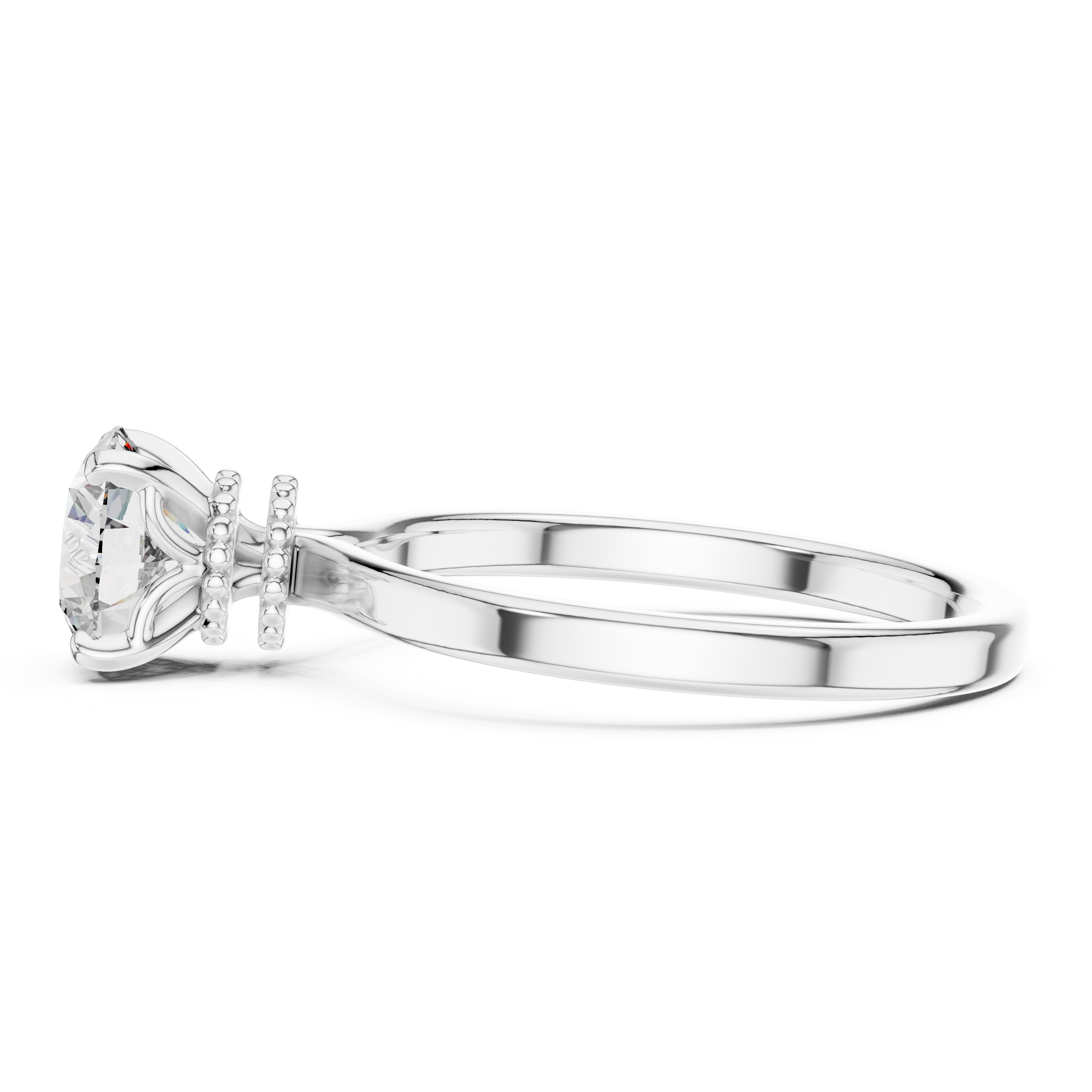 Round Lab Grown Diamond Solitaire Engagement Ring