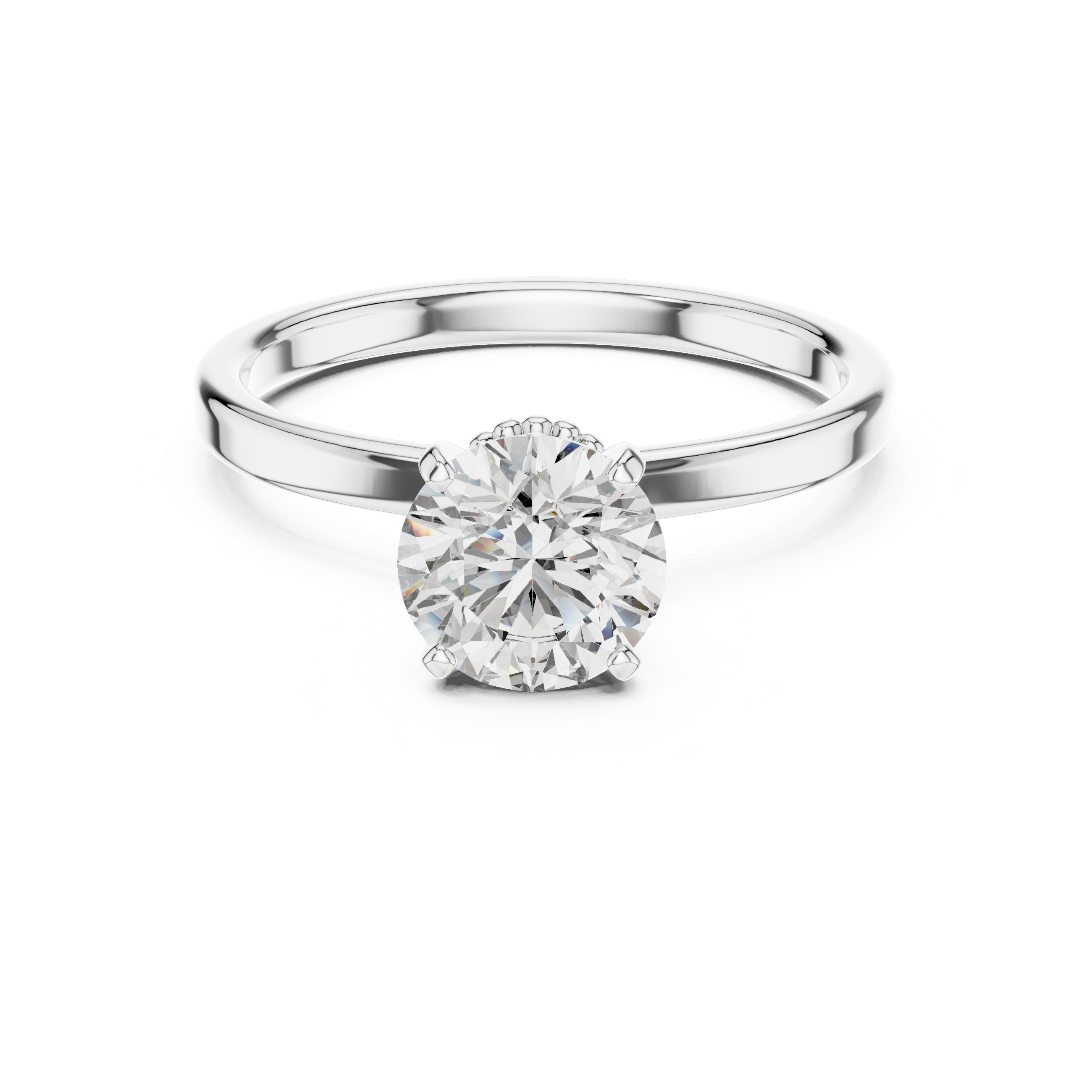 Round Lab Grown Diamond Solitaire Engagement Ring